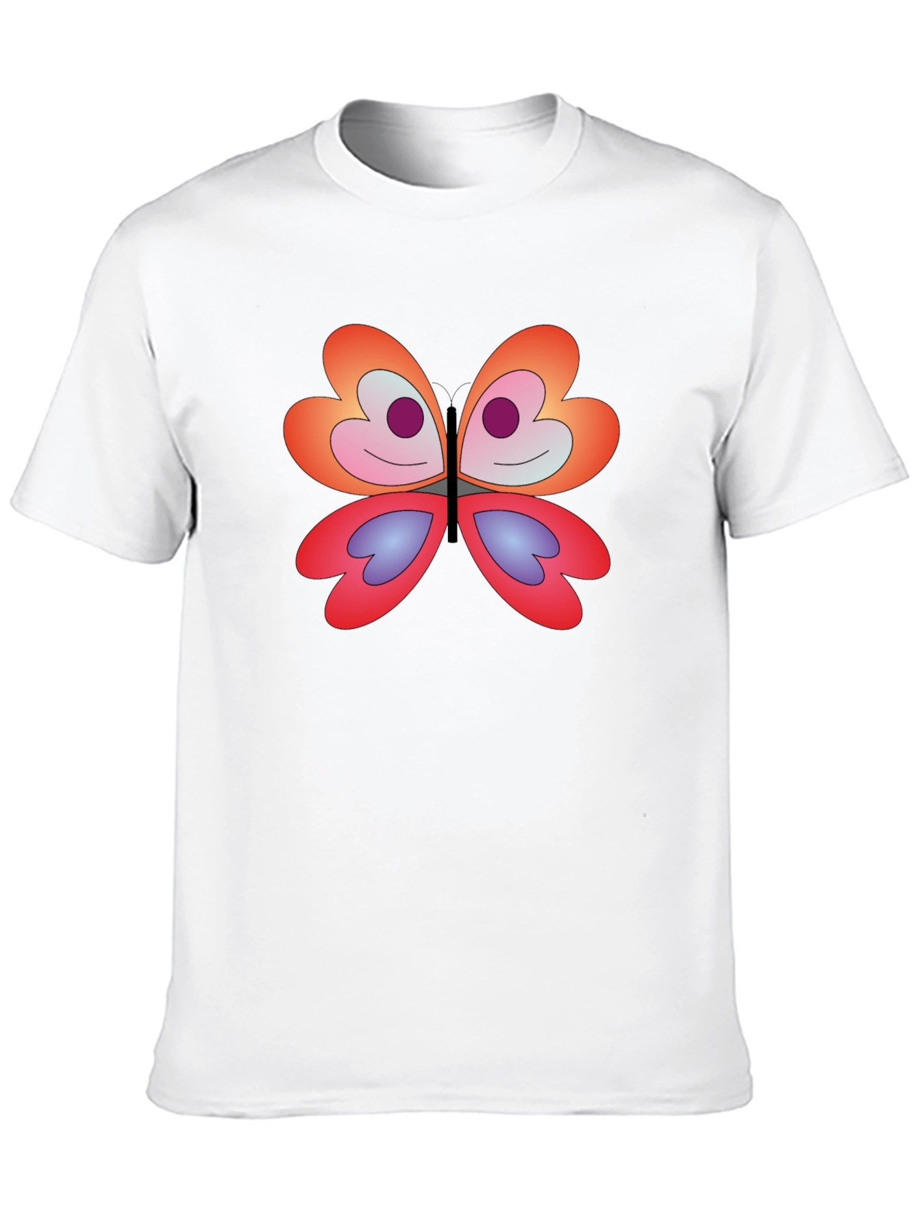 Butterfly Graphic Tee - Modern Fit Black T-Shirt