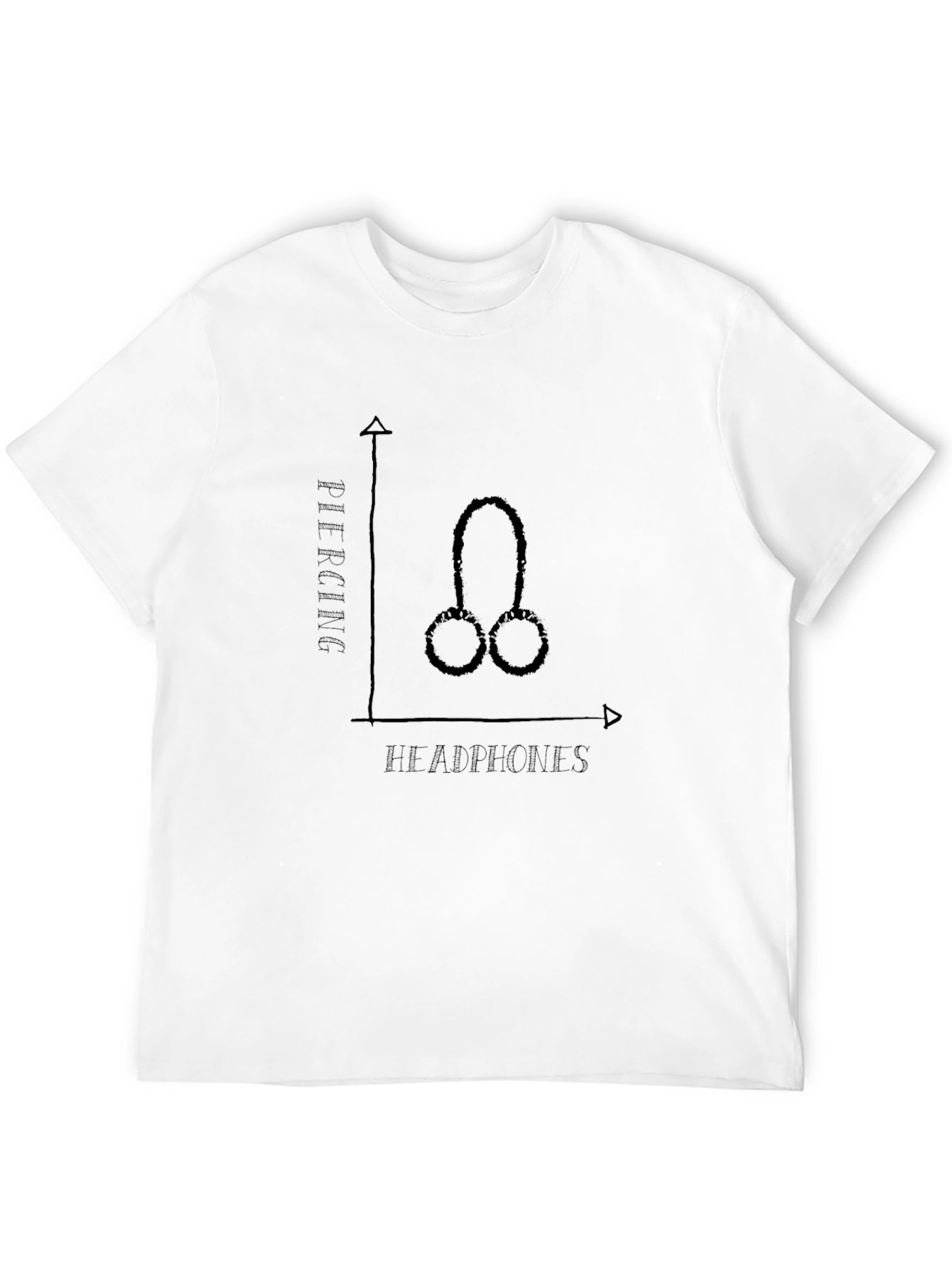 Headphones Piercing Funny Graphic Tee
