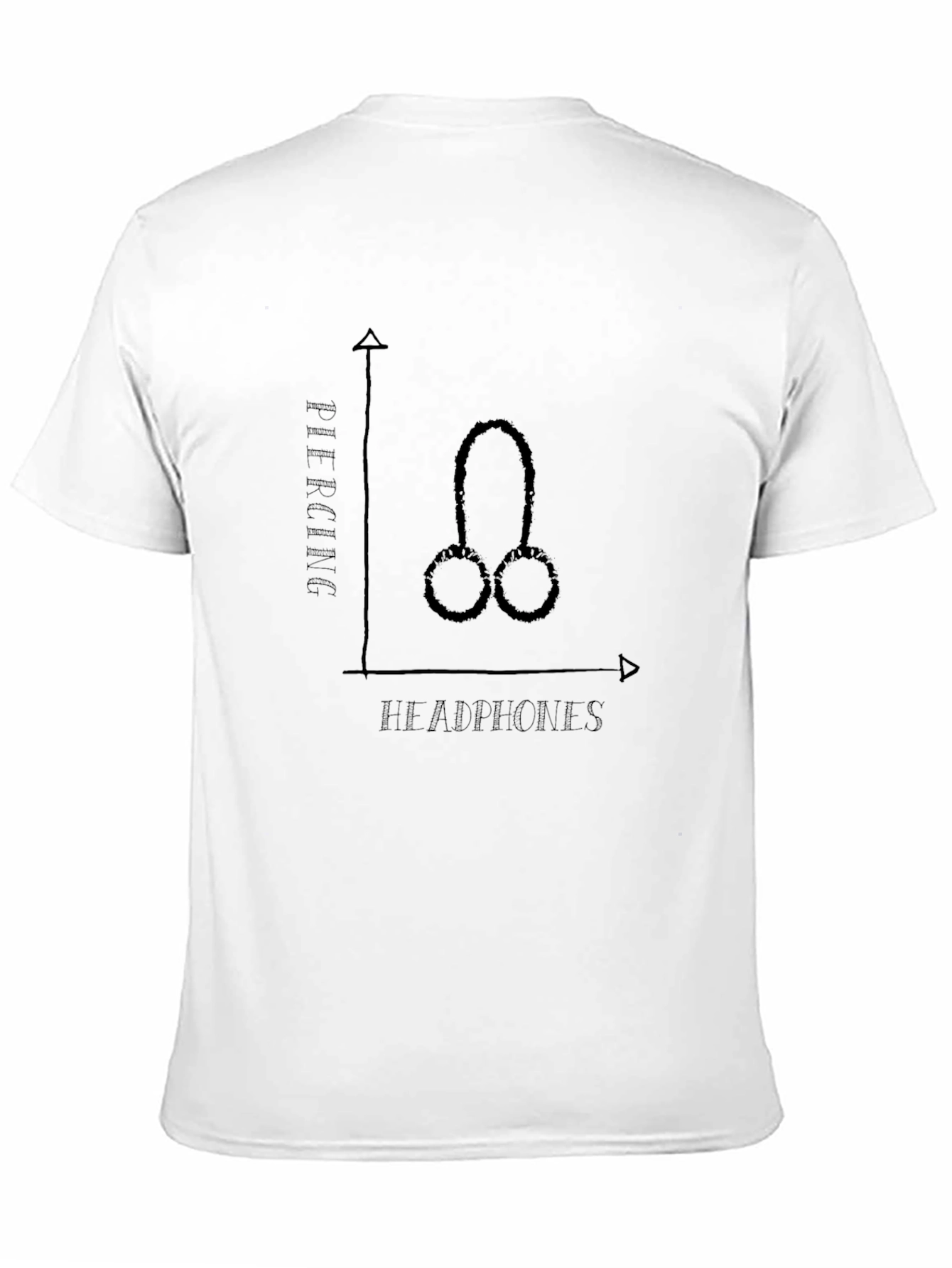 Headphones Piercing Funny Graphic Tee