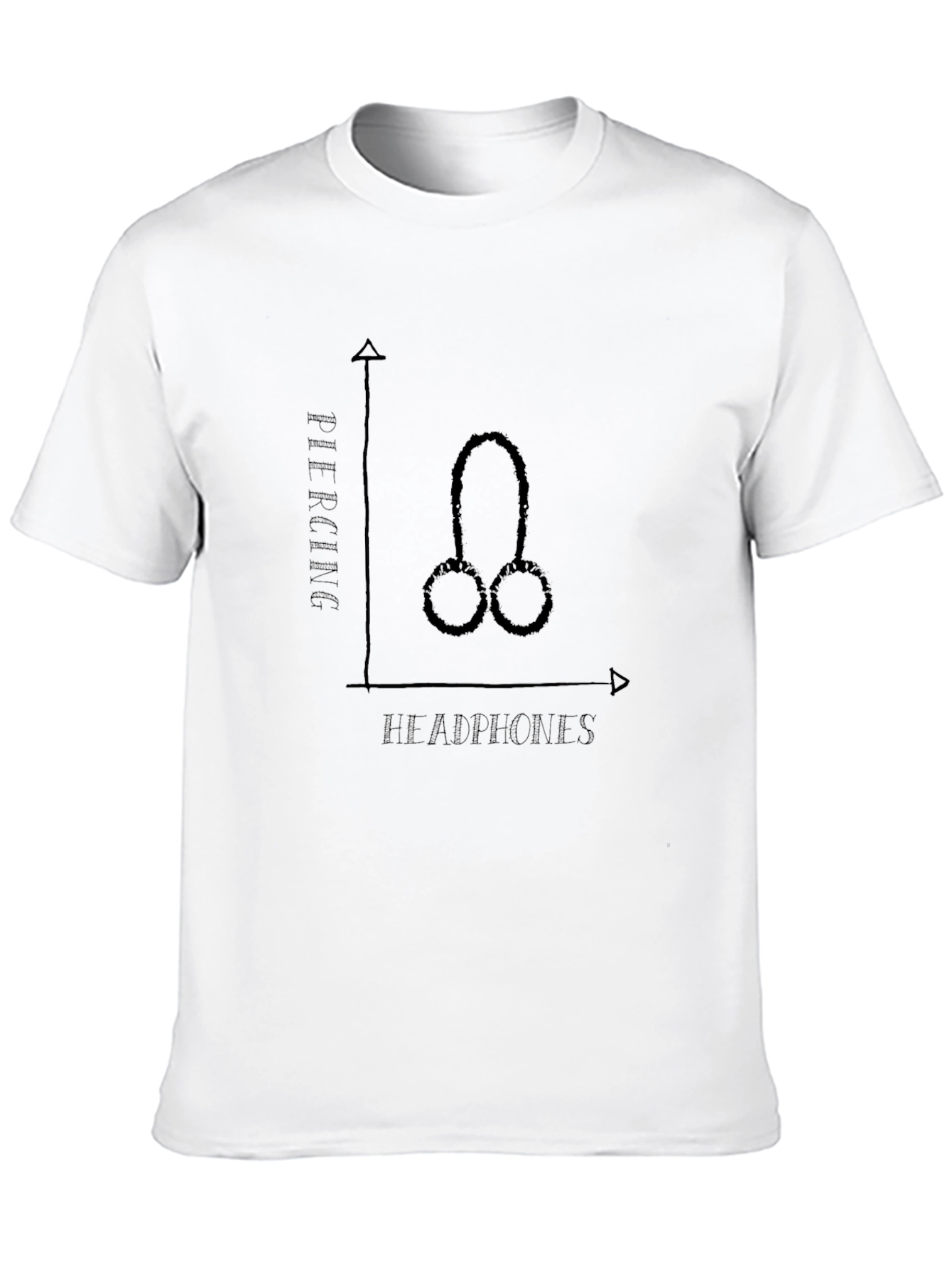 Headphones Piercing Funny Graphic Tee