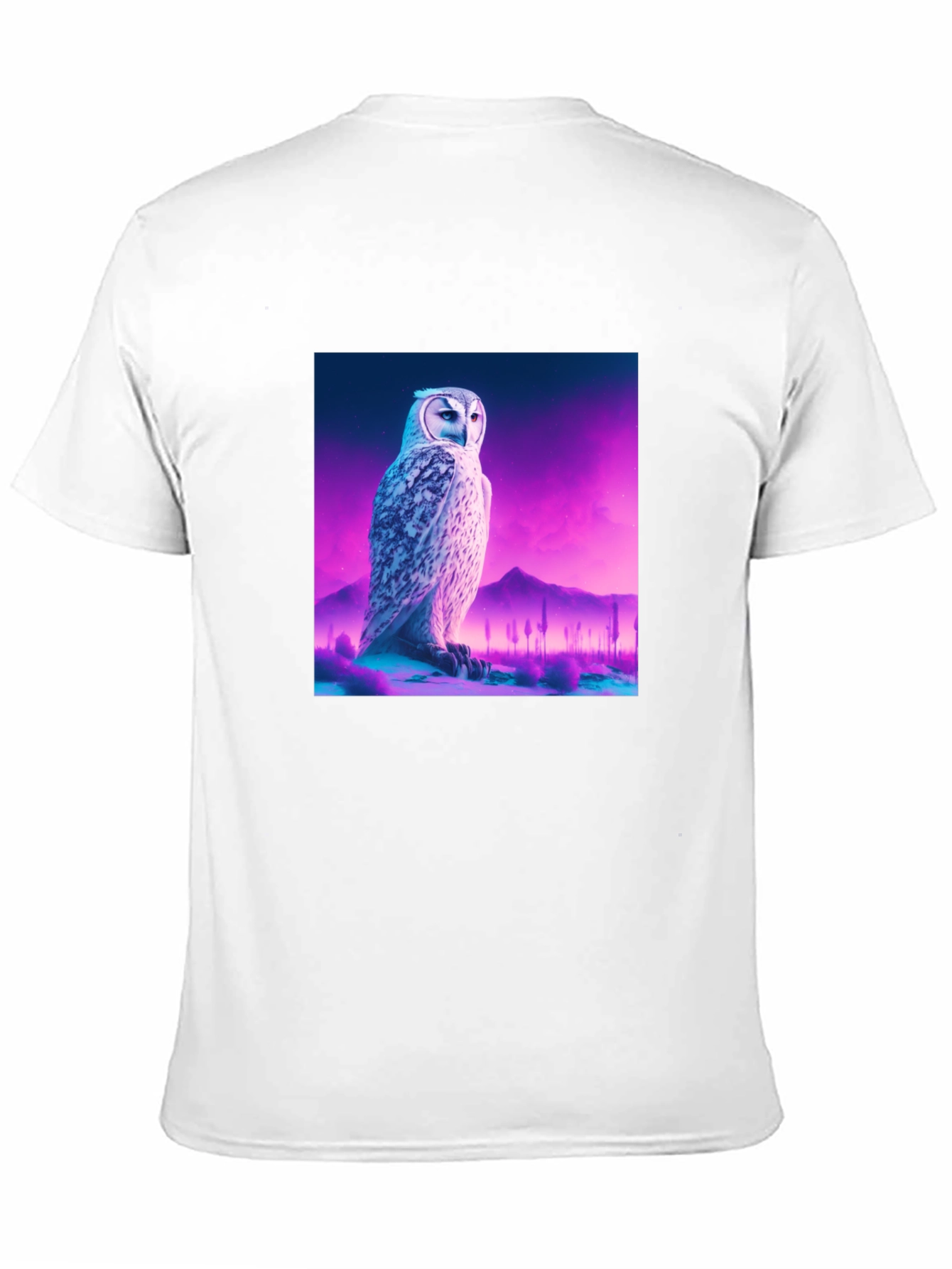 Owl Graphic Print Crew Neck Black T-Shirt