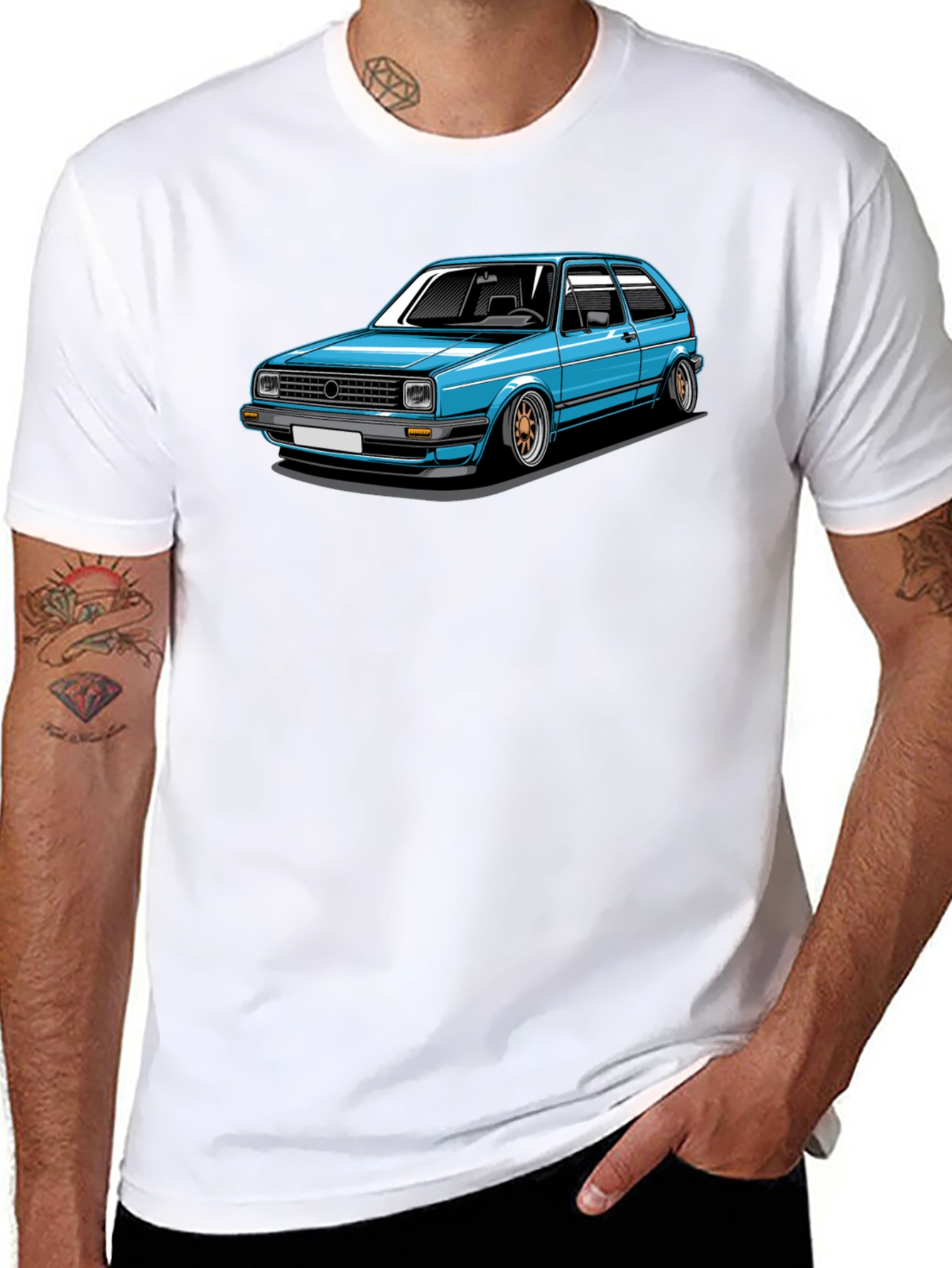 Classic Car Graphic Tee - Black Cotton