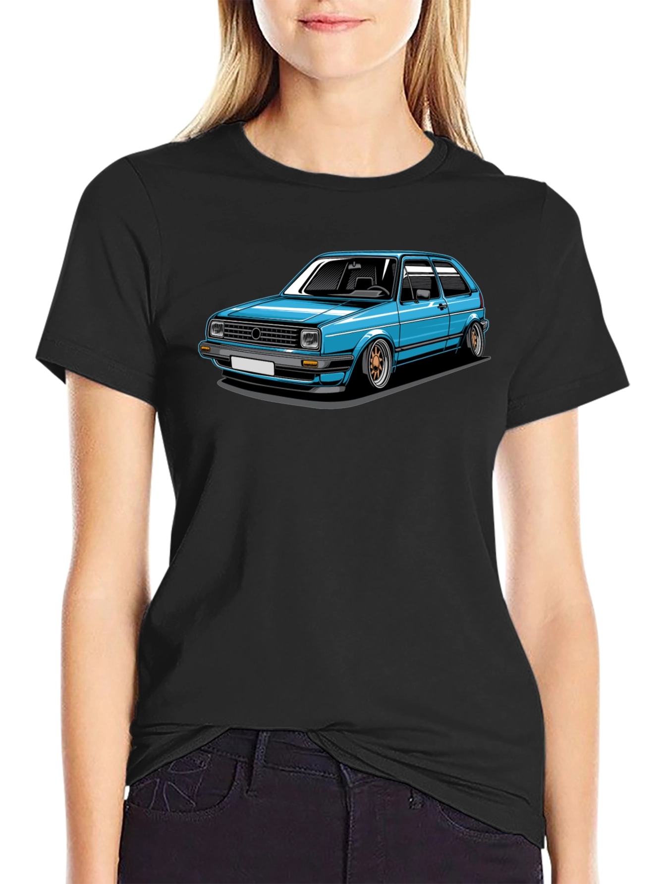 Classic Car Graphic Tee - Black Cotton
