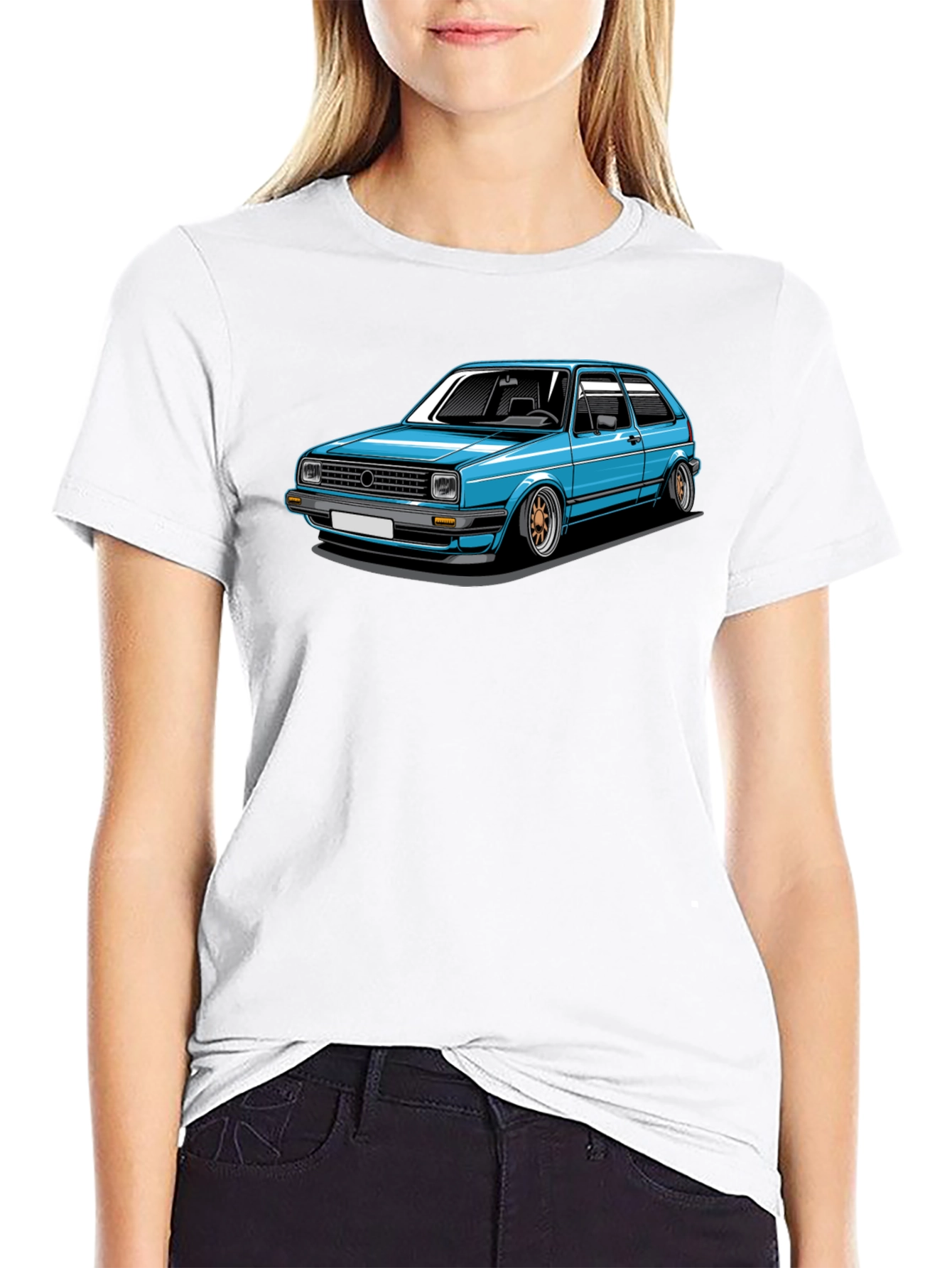 Classic Car Graphic Tee - Black Cotton