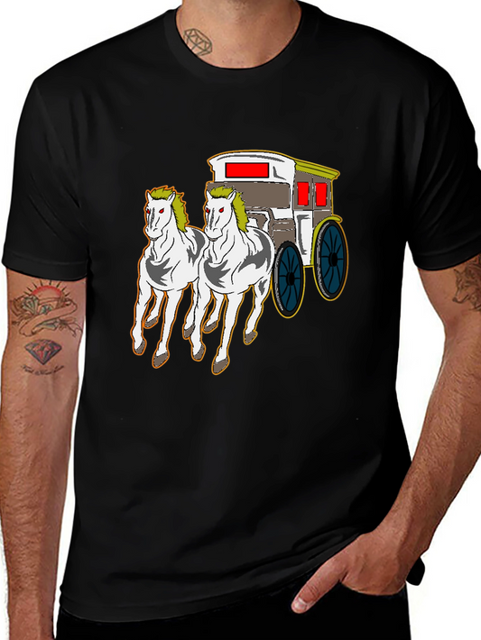 Horse-Drawn Carriage Graphic T-Shirt