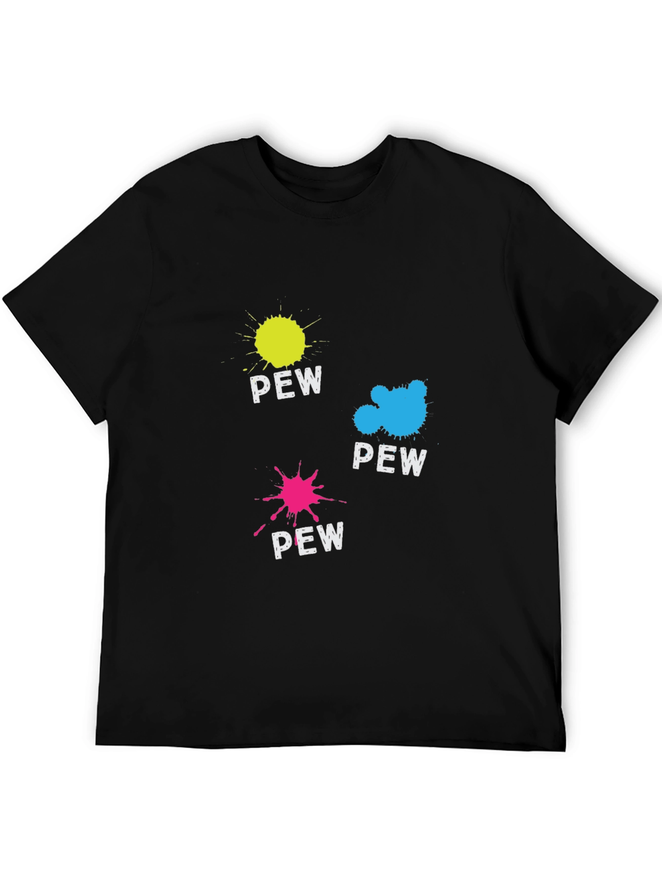 Pew Splatter Graphic Tee - Fun & Unique Design