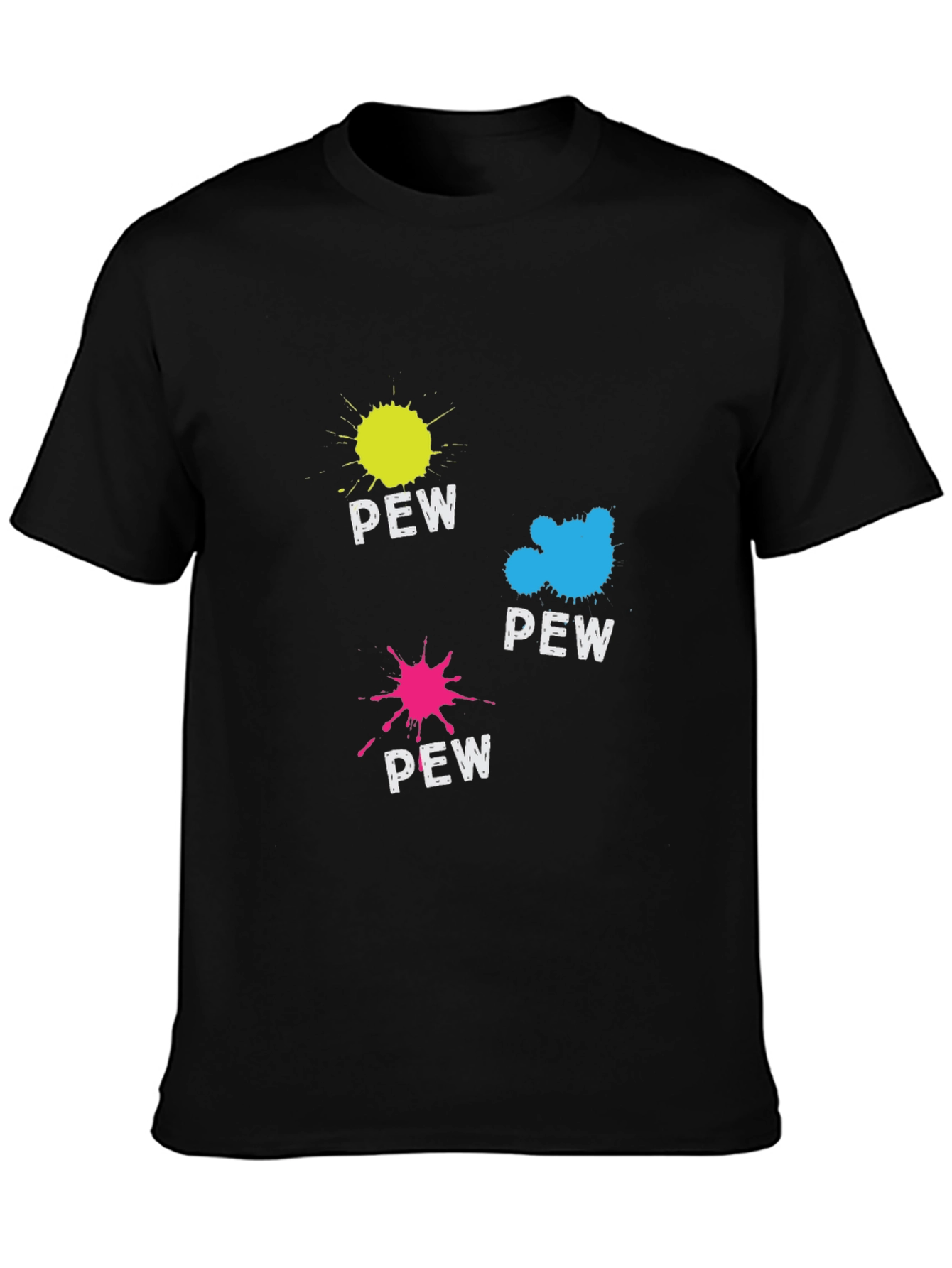 Pew Splatter Graphic Tee - Fun & Unique Design