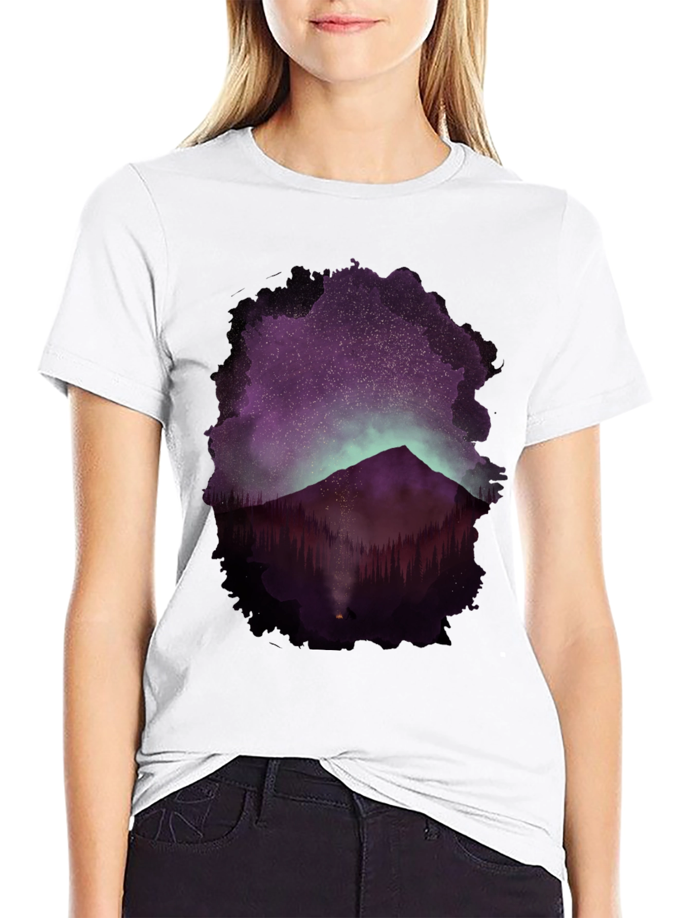 Mountain Night Sky Graphic Tee