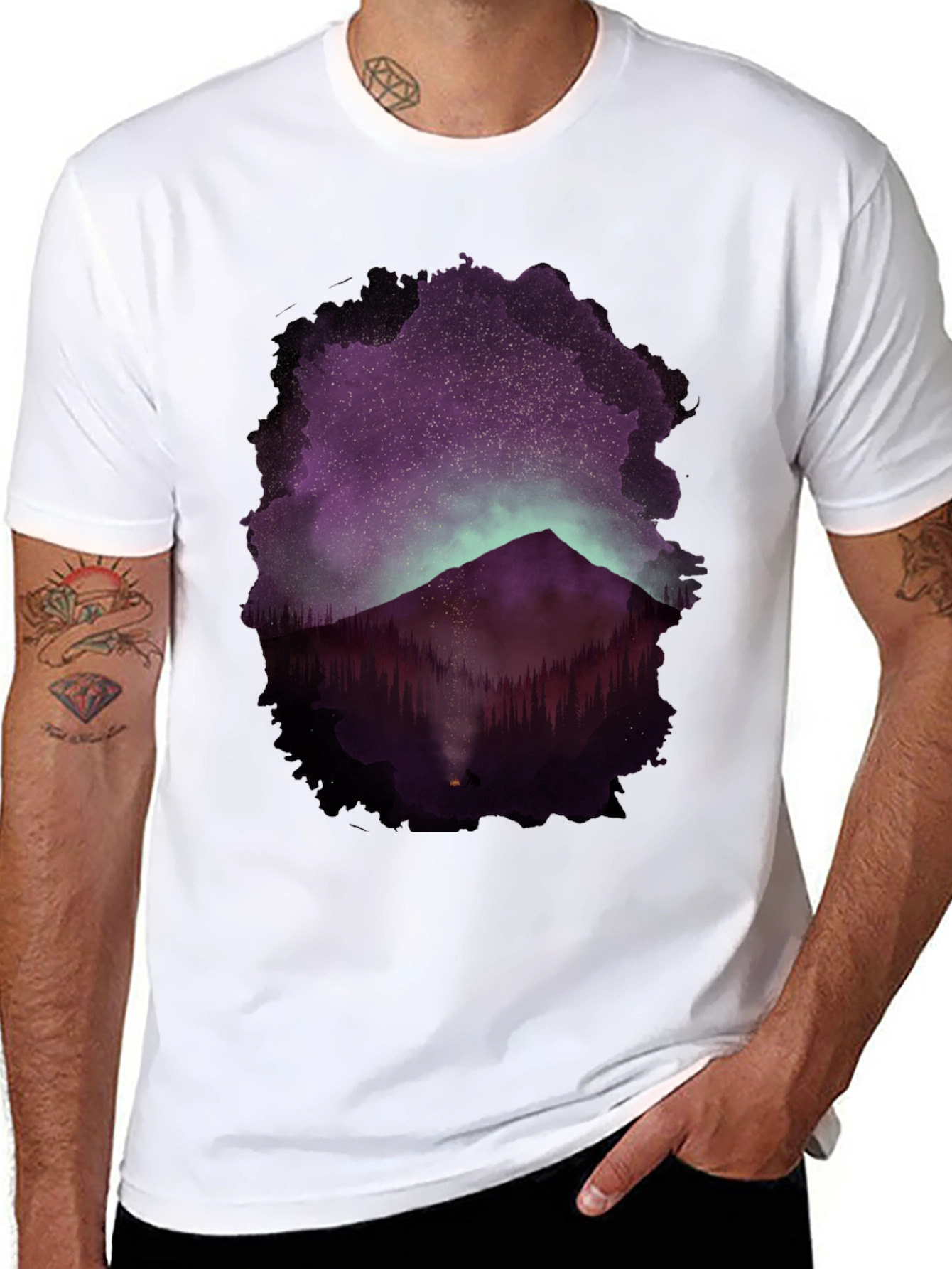 Mountain Night Sky Graphic Tee