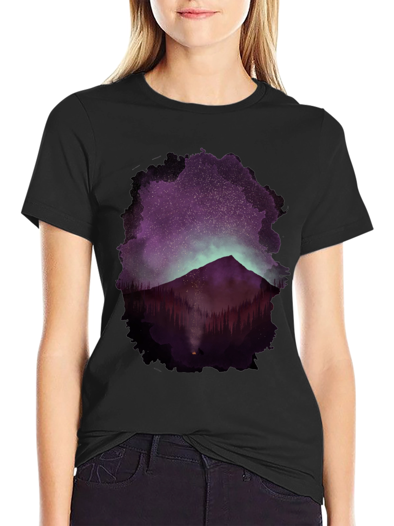 Mountain Night Sky Graphic Tee