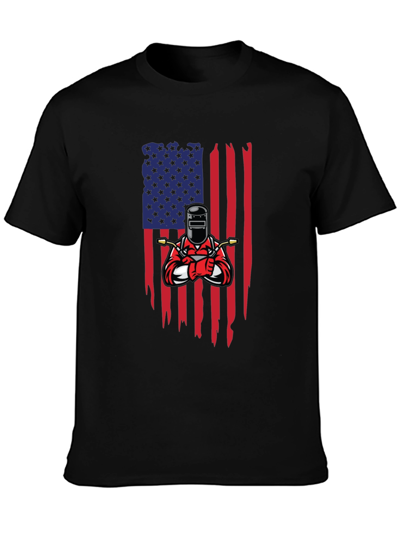 Welder USA Flag Graphic Black T-Shirt