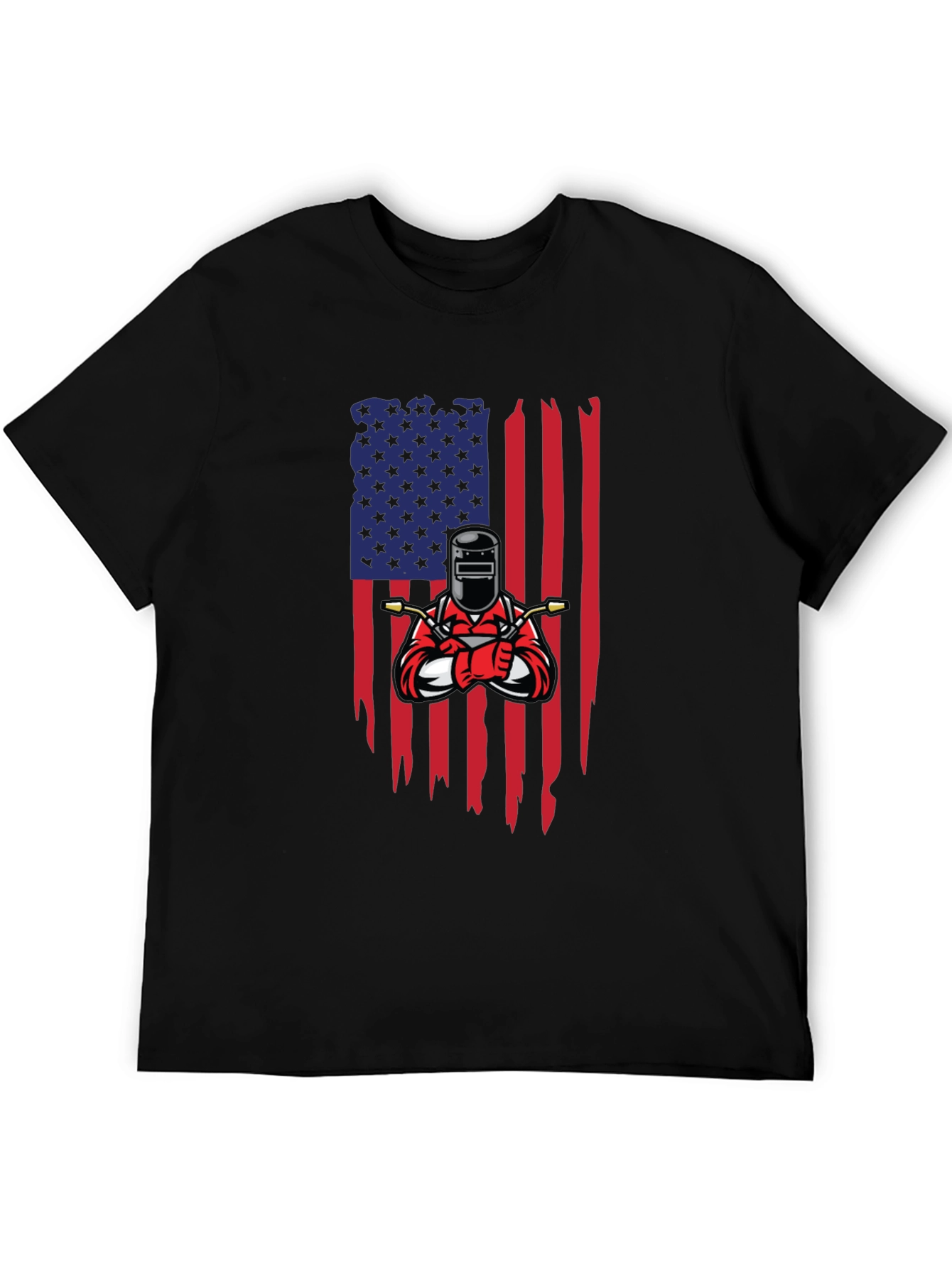 Welder USA Flag Graphic Black T-Shirt