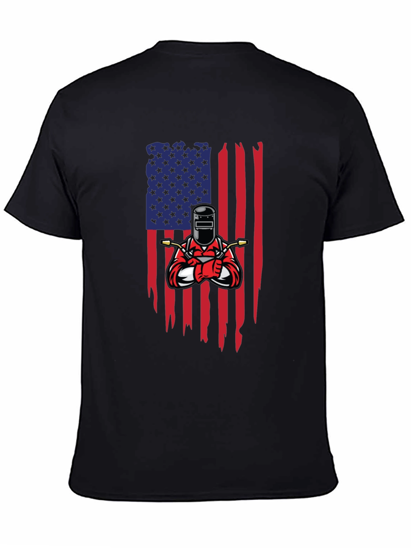 Welder USA Flag Graphic Black T-Shirt