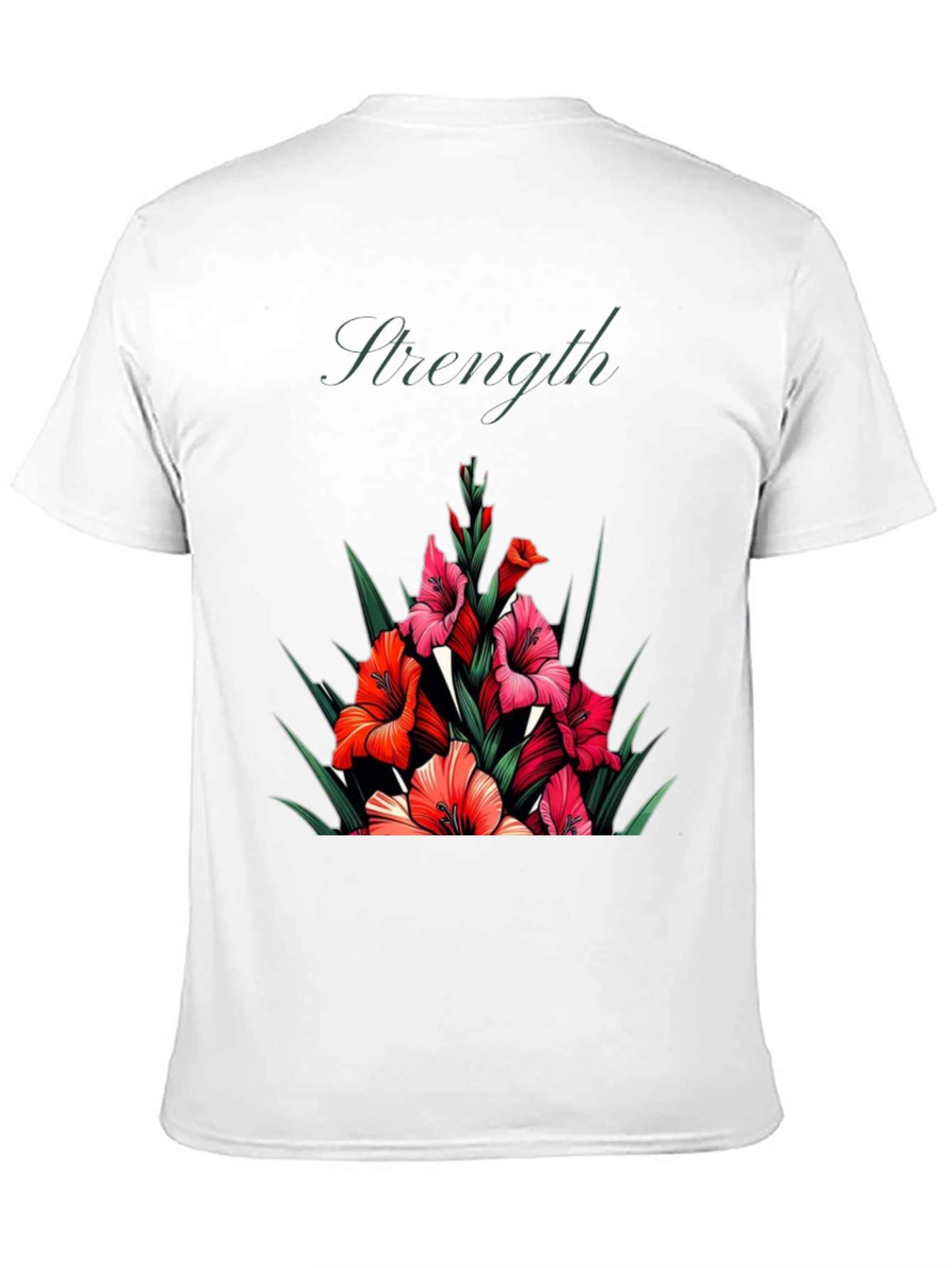 Floral Strength Black T-Shirt
