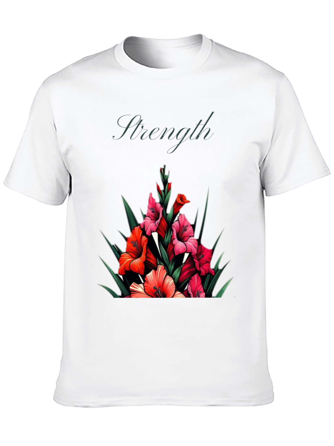 Floral Strength Black T-Shirt