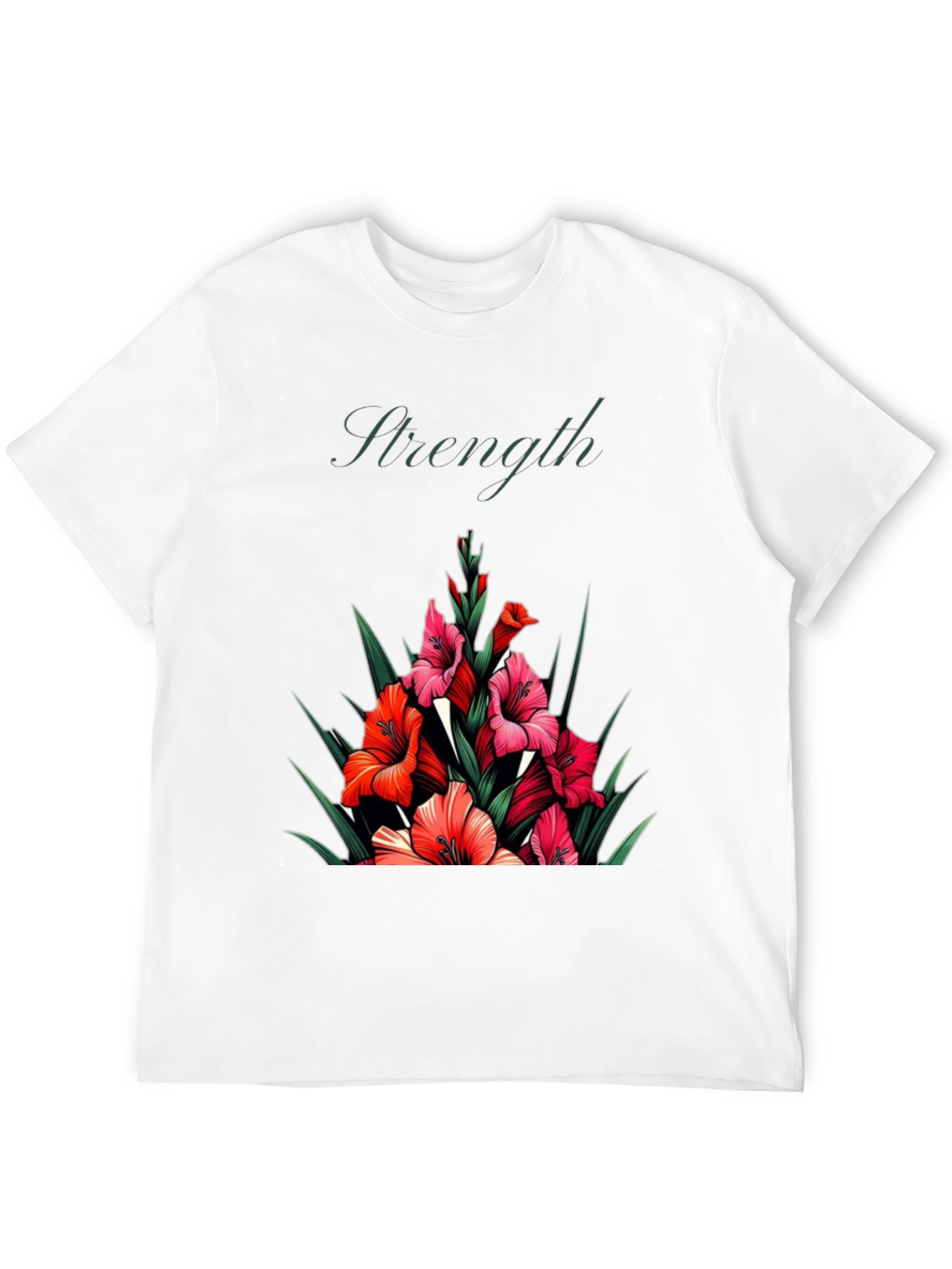 Floral Strength Black T-Shirt