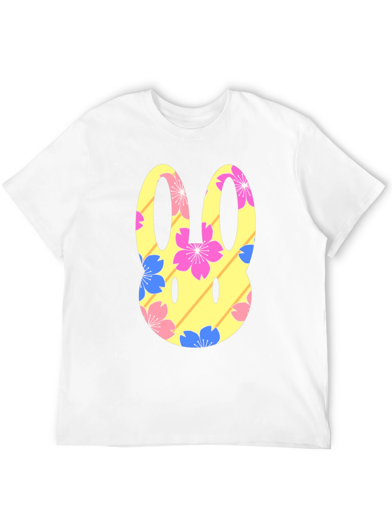 Floral Bunny Graphic T-Shirt - Black