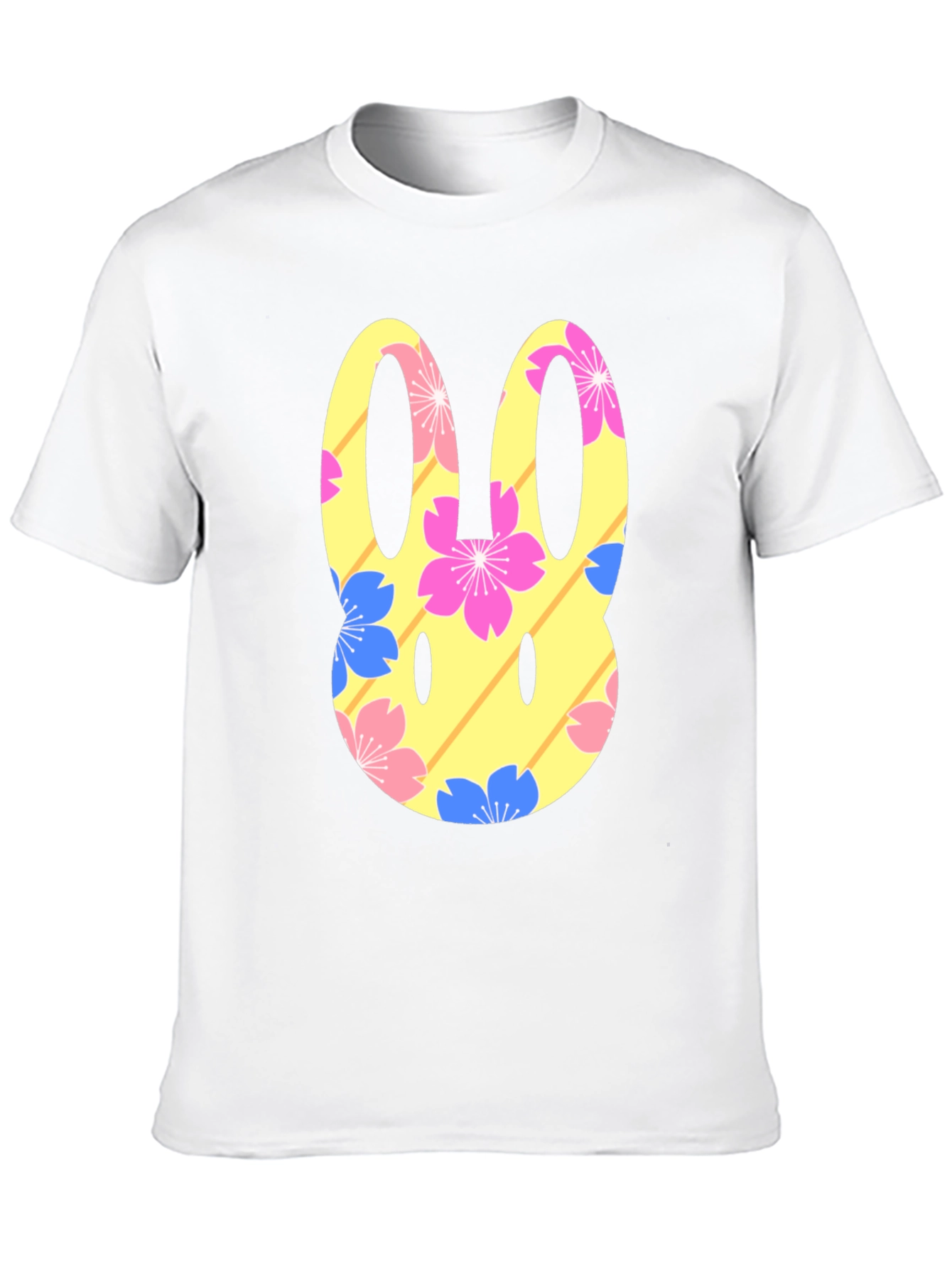 Floral Bunny Graphic T-Shirt - Black