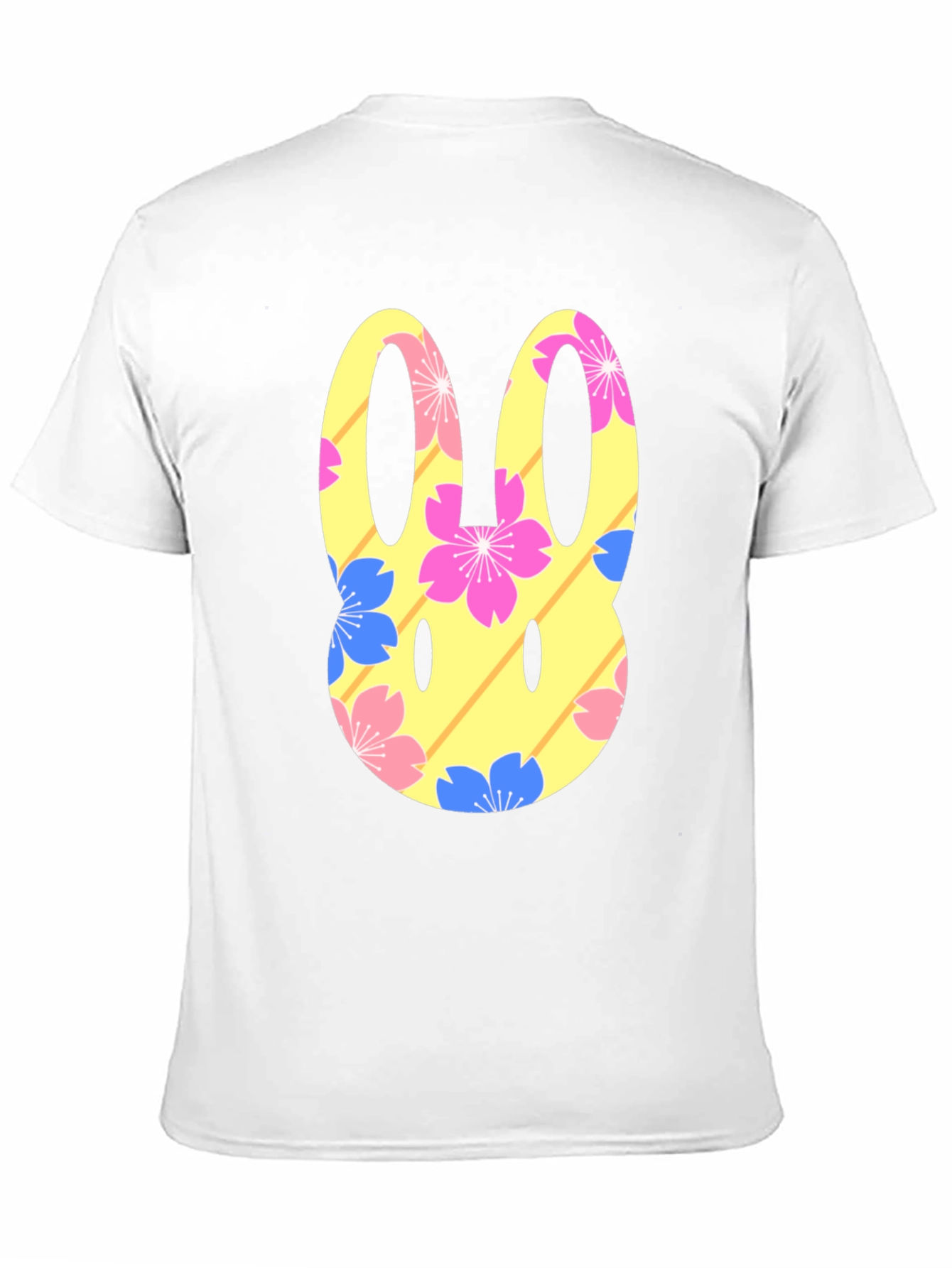 Floral Bunny Graphic T-Shirt - Black