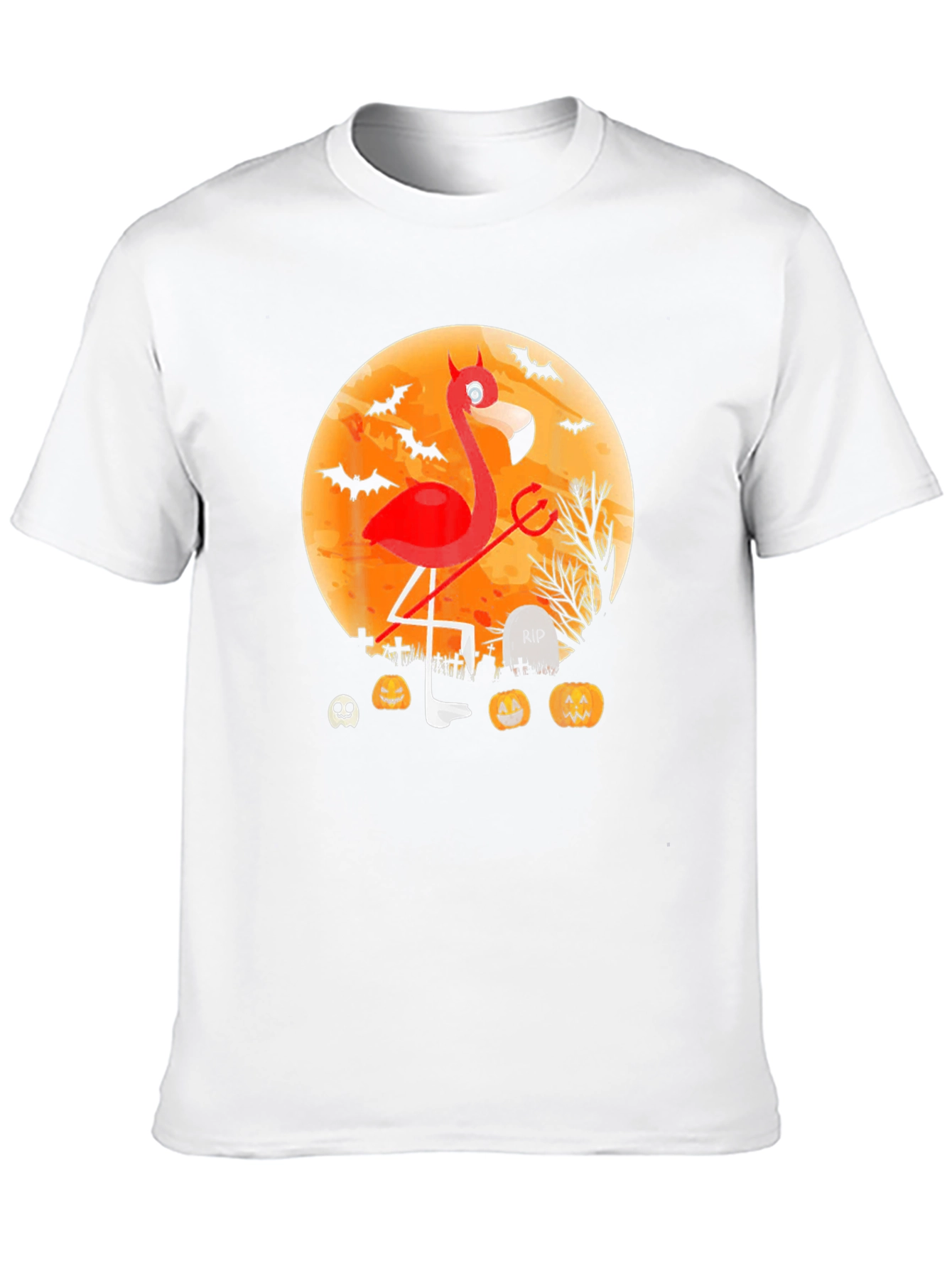 Halloween Devil Flamingo Graphic Tee