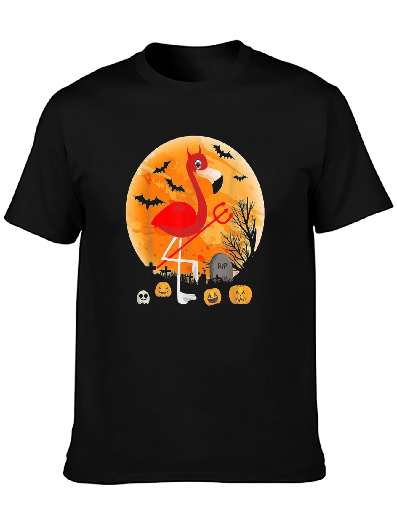 Halloween Devil Flamingo Graphic Tee