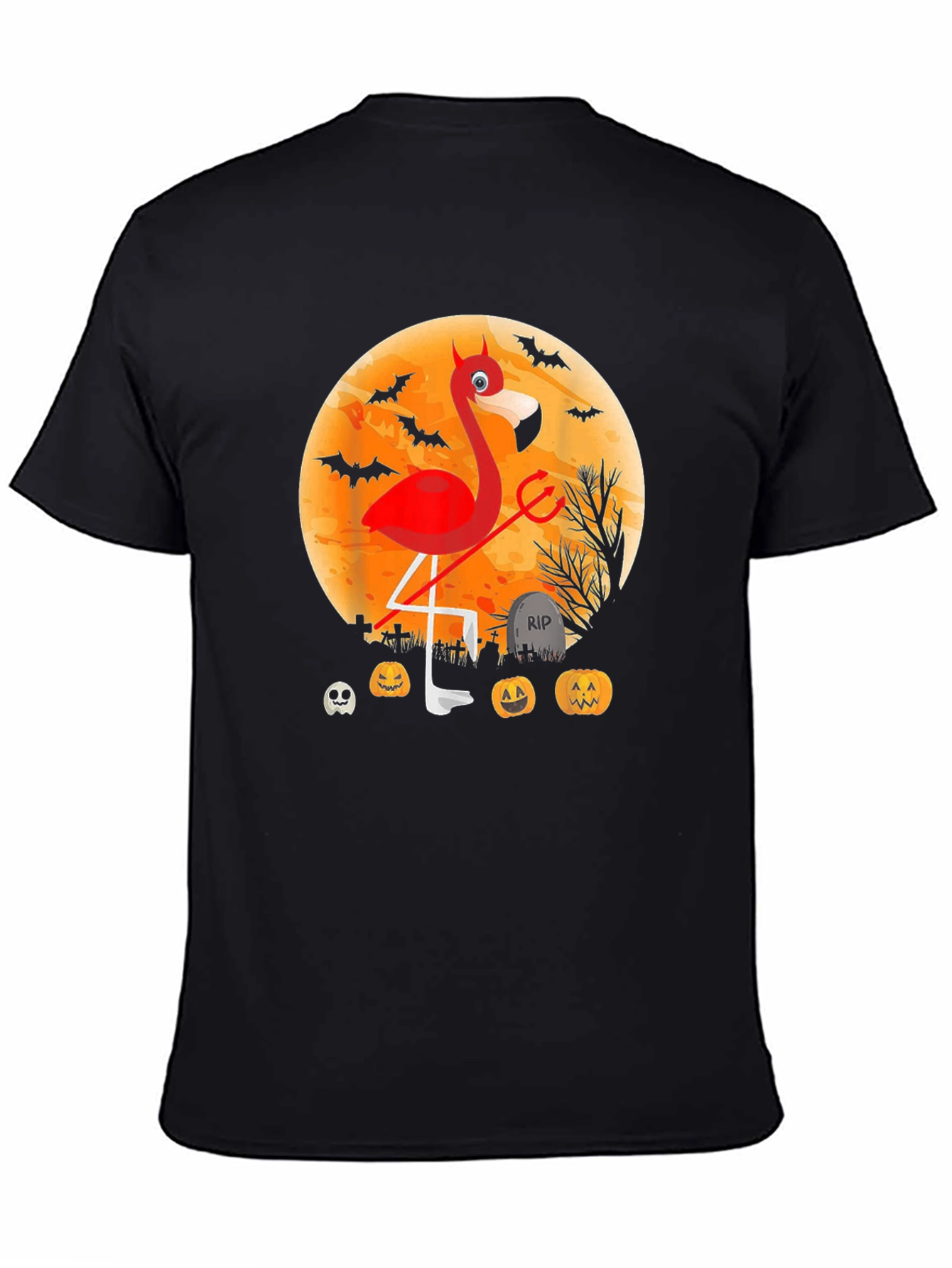 Halloween Devil Flamingo Graphic Tee