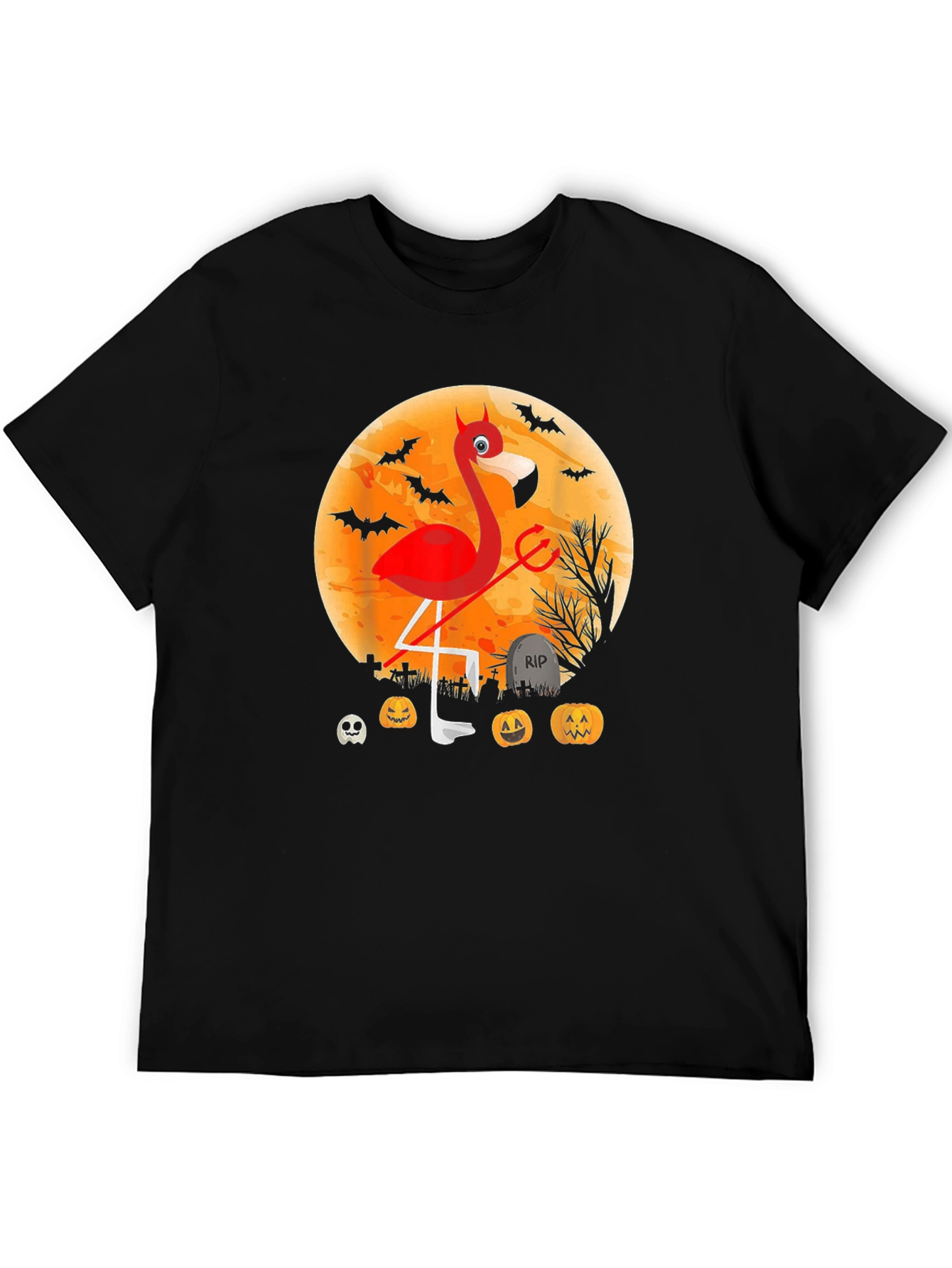 Halloween Devil Flamingo Graphic Tee