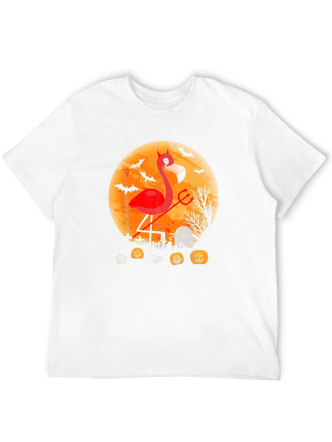 Halloween Devil Flamingo Graphic Tee