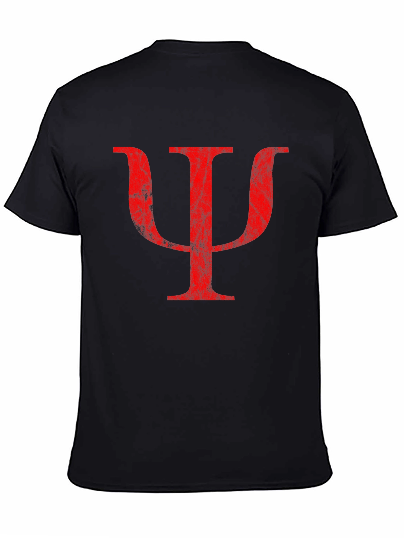 Red Psychology Symbol on Black T-Shirt