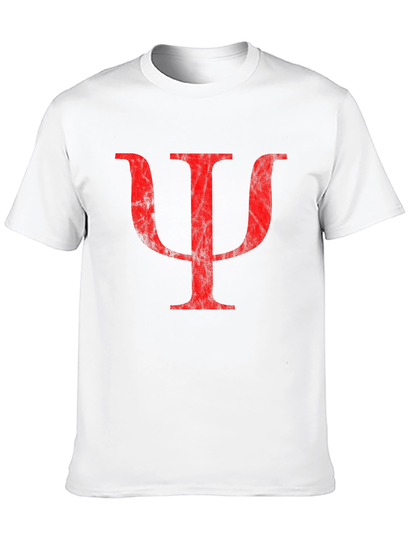 Red Psychology Symbol on Black T-Shirt