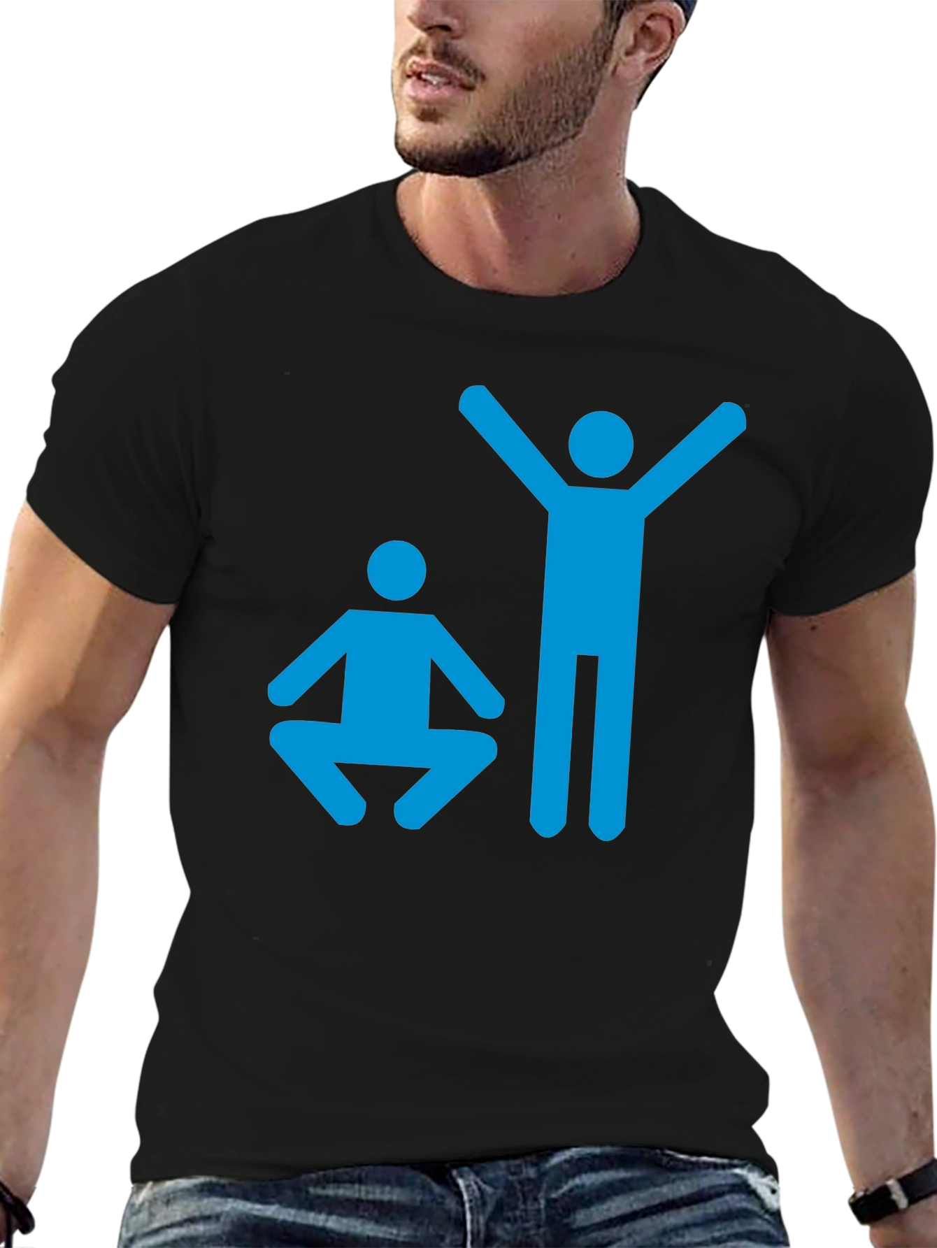 Yoga Pose Graphic T-Shirt - Black Cotton Tee