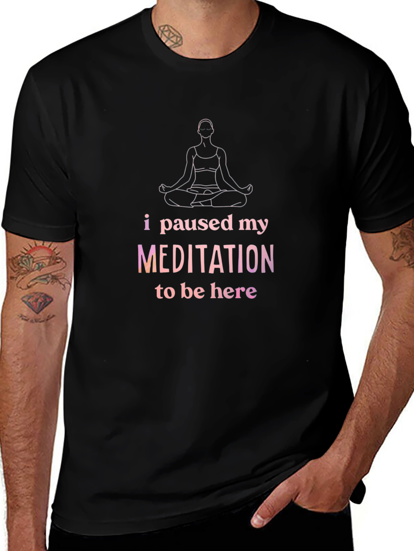 Meditation Pause T-Shirt - Relaxed Fit Cotton Tee
