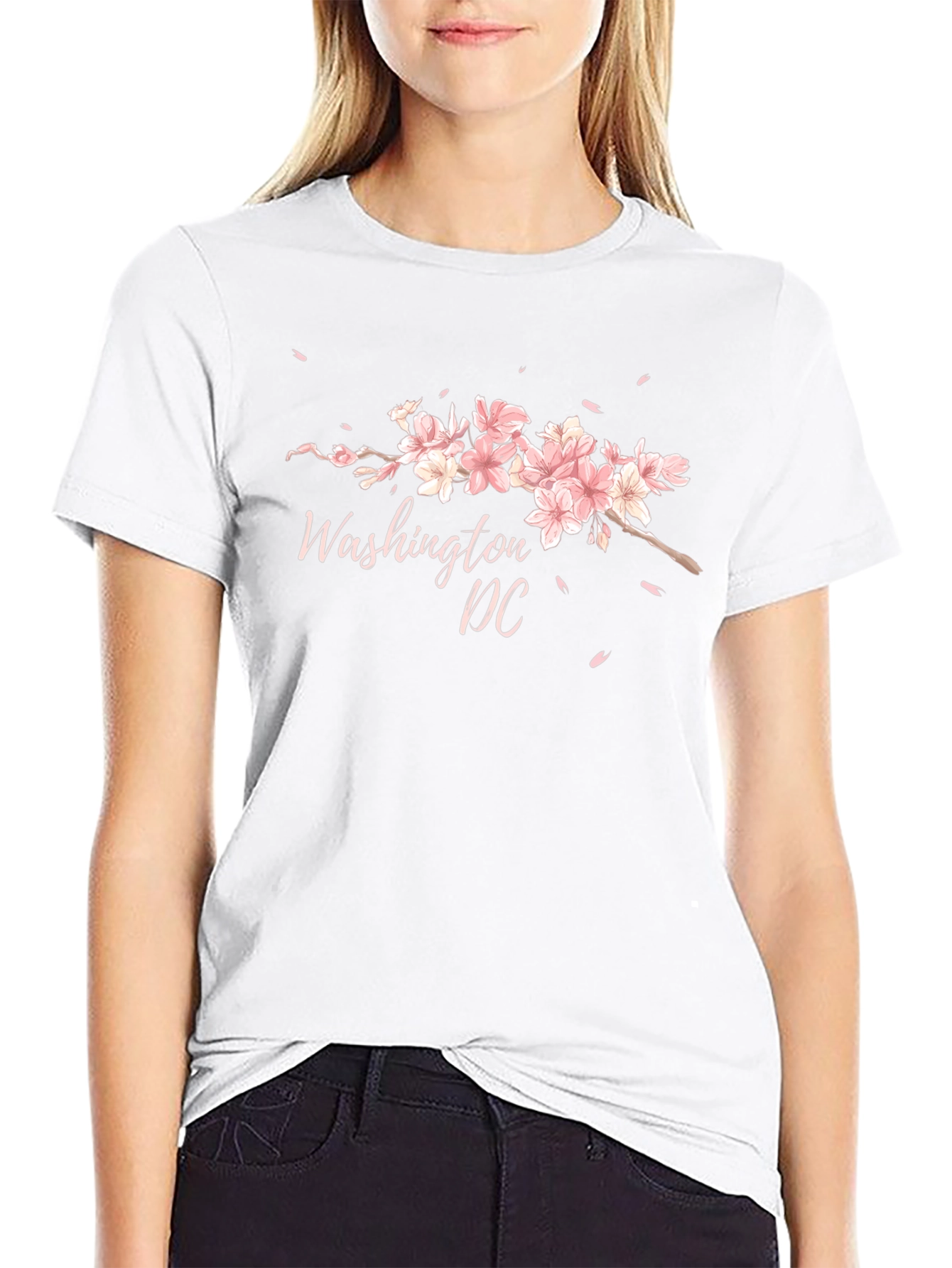 Washington DC Cherry Blossom Black T-Shirt