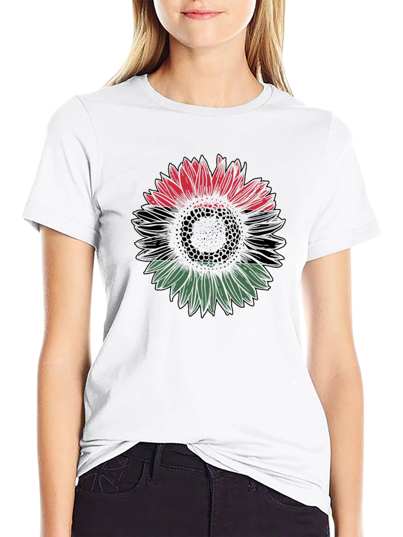 Pan-African Flag Sunflower Graphic Tee