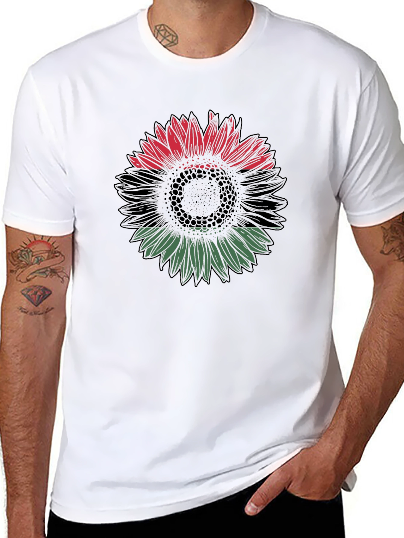 Pan-African Flag Sunflower Graphic Tee