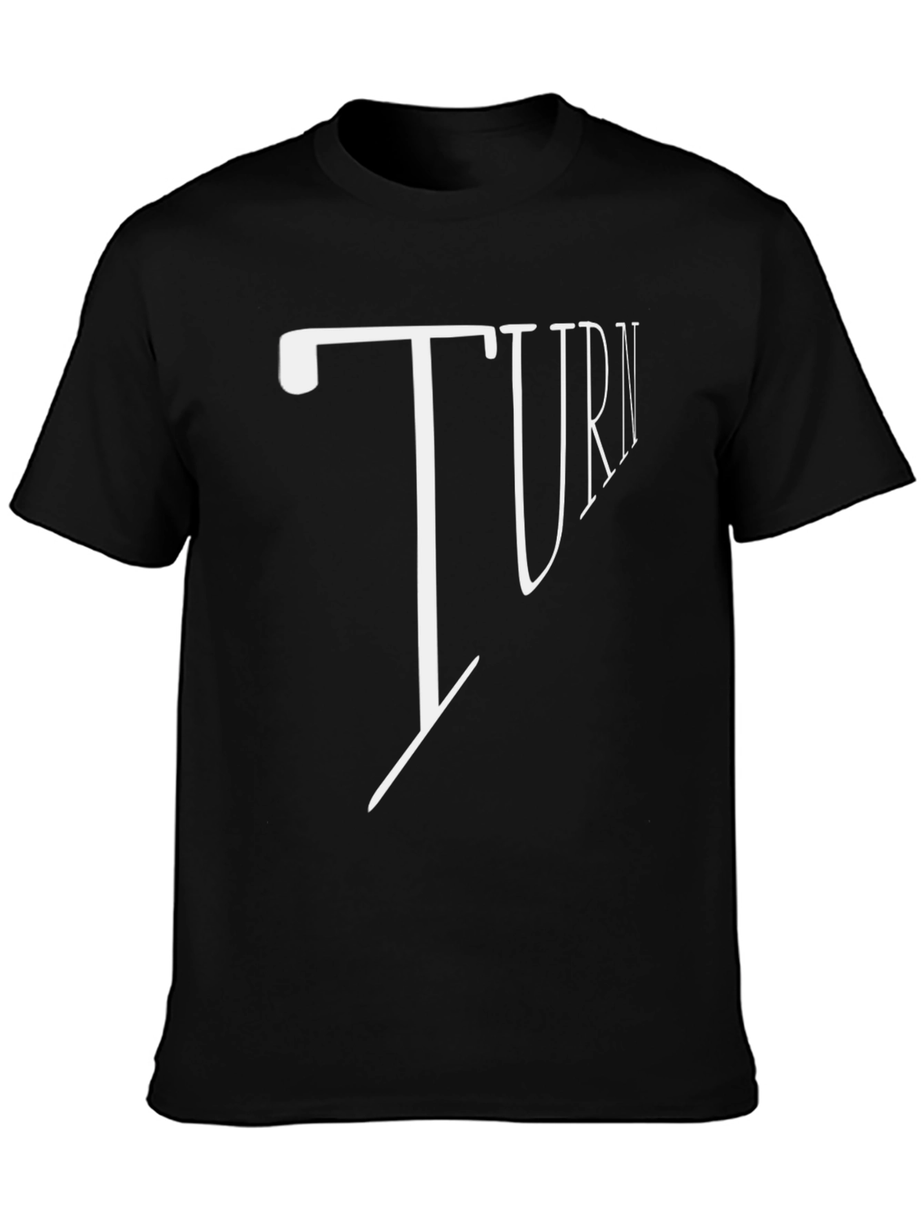 Turn Graphic Print Black T-Shirt