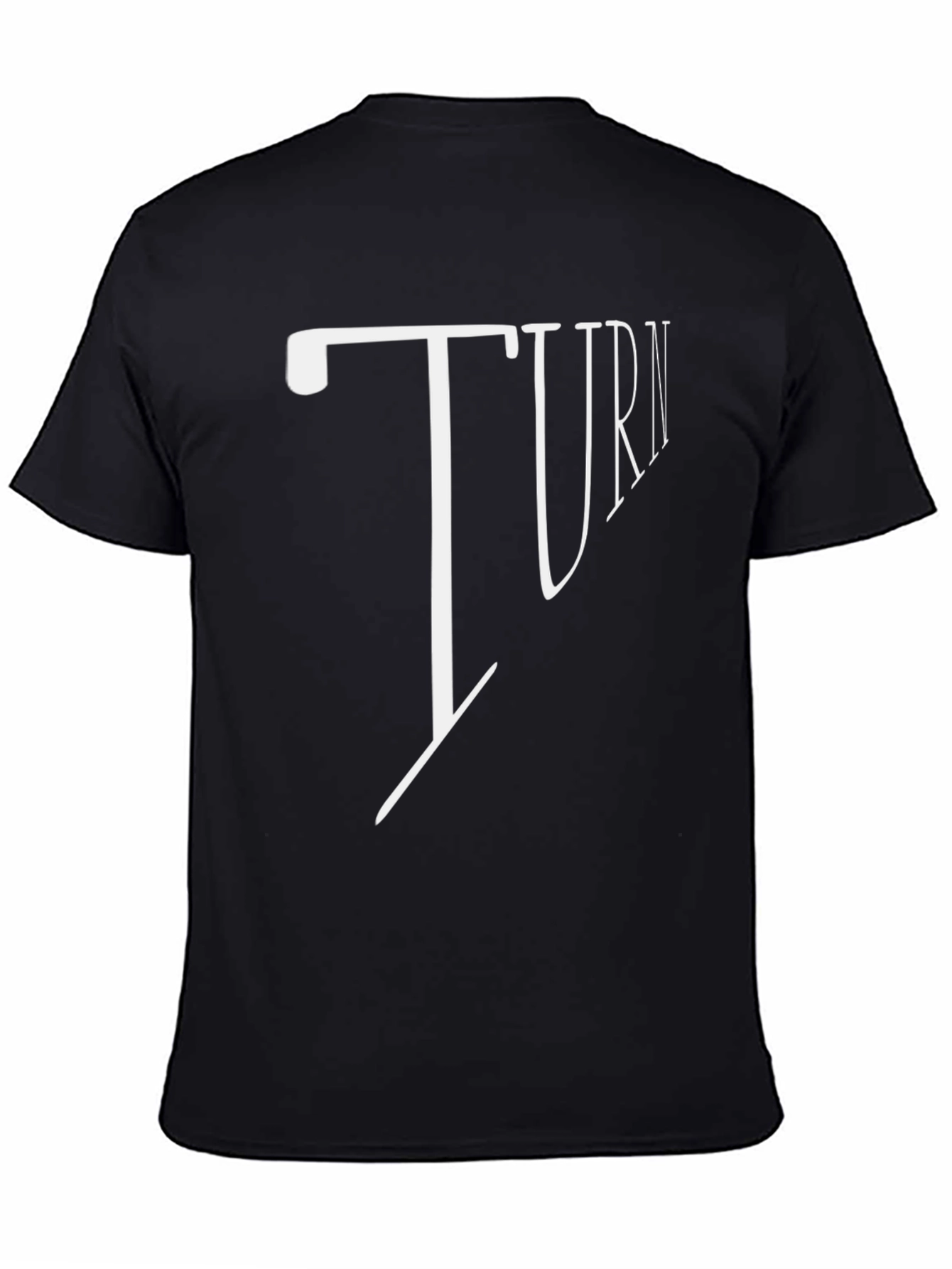 Turn Graphic Print Black T-Shirt