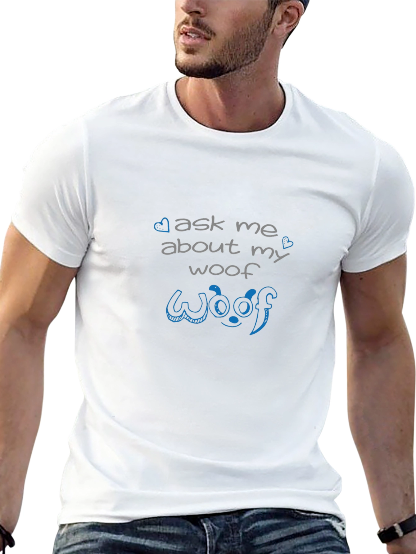 Ask Me About My Woof Black T-Shirt