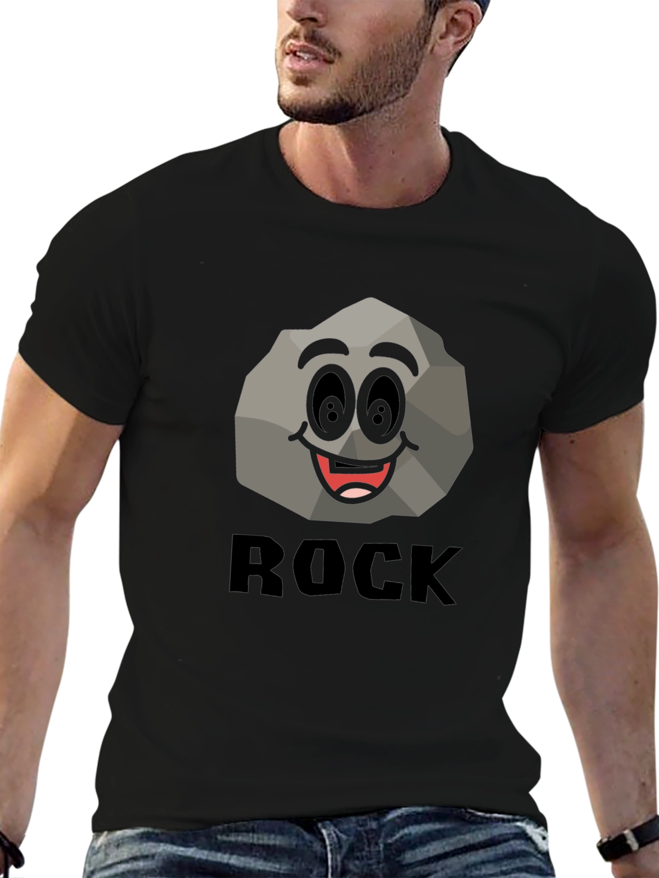 Funny Rock Graphic T-Shirt - Black Cotton Tee
