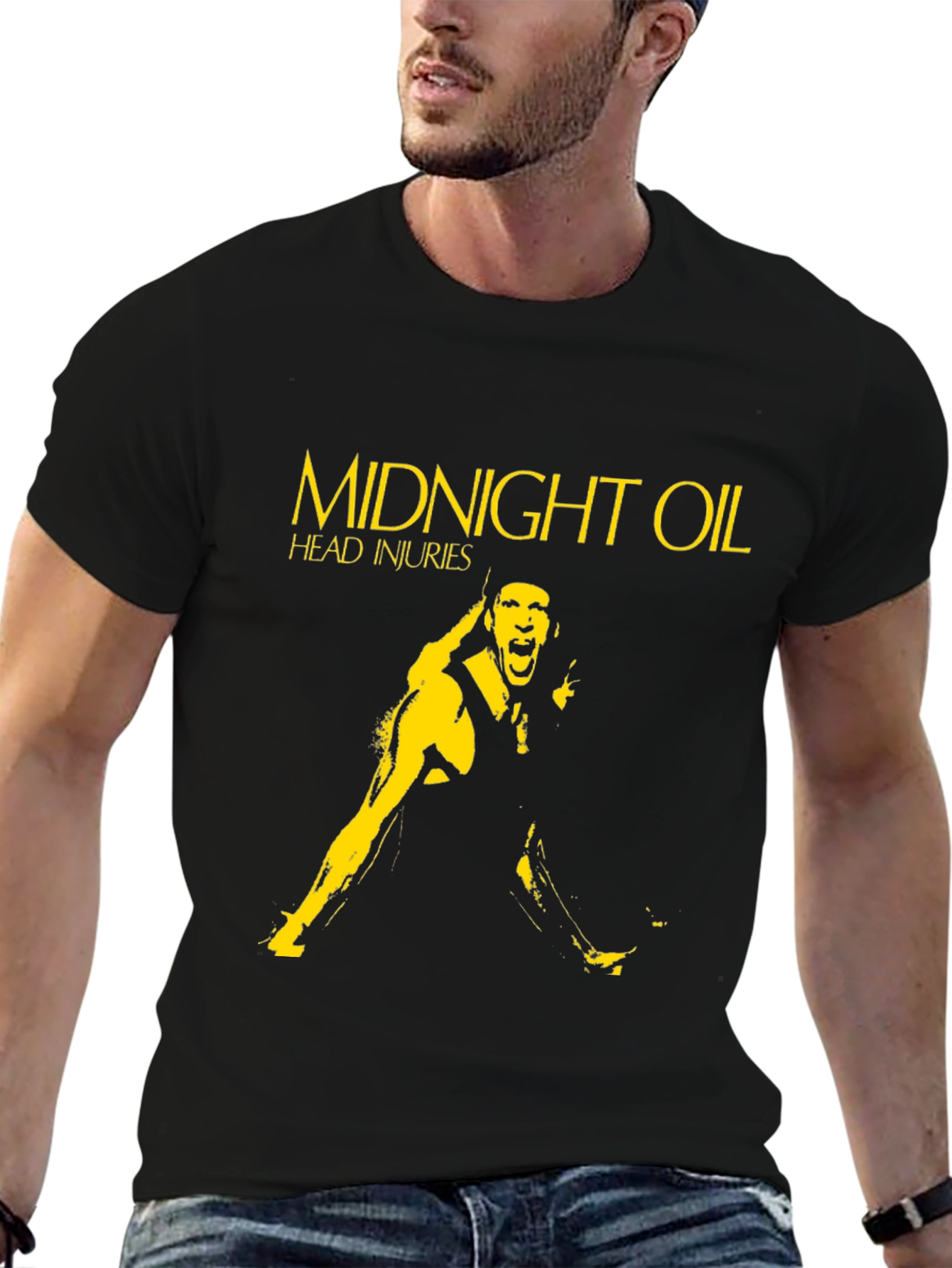 Midnight Oil Head Injuries Black T-Shirt