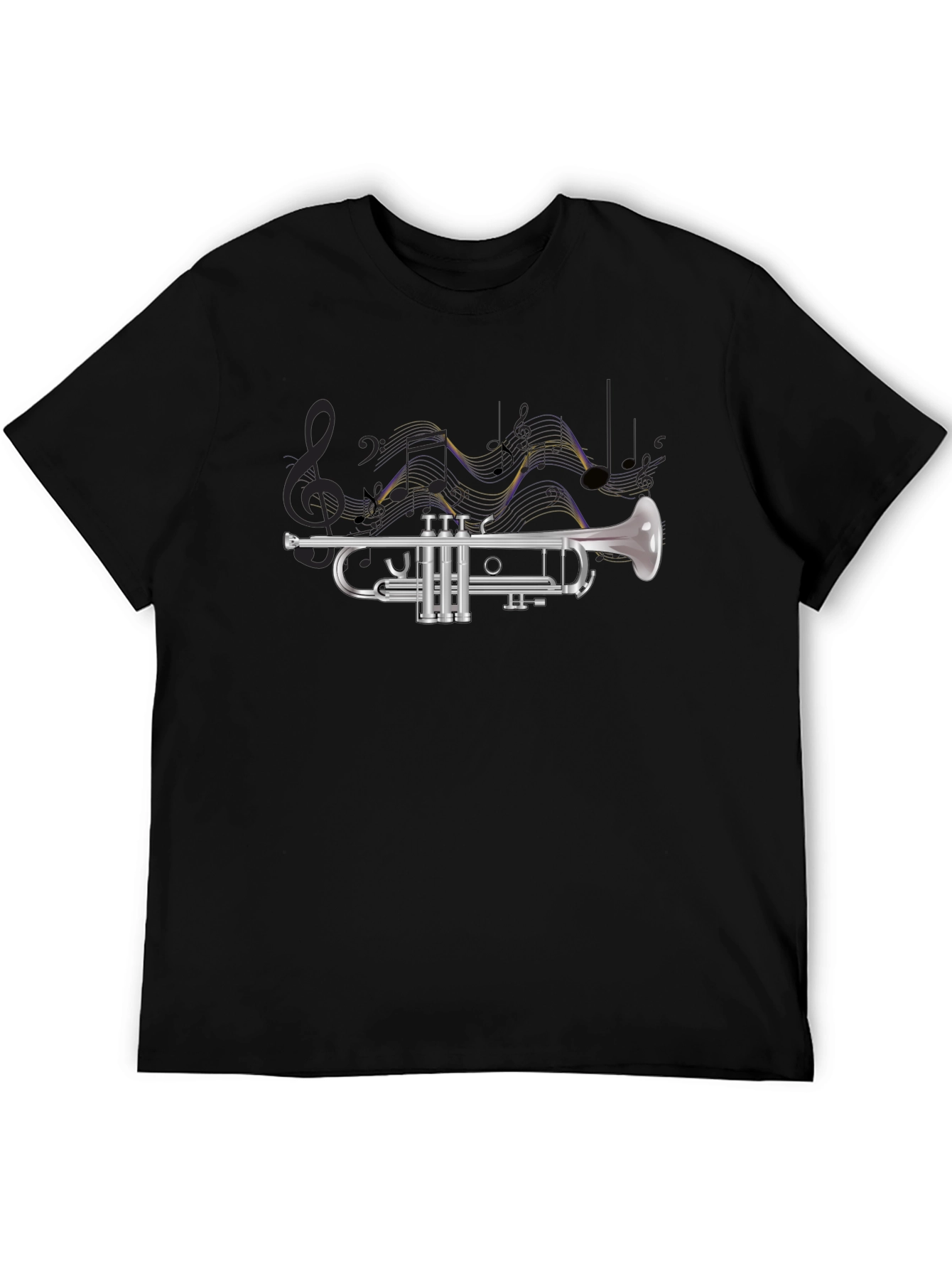 Trumpet and Music Notes Graphic Tee
