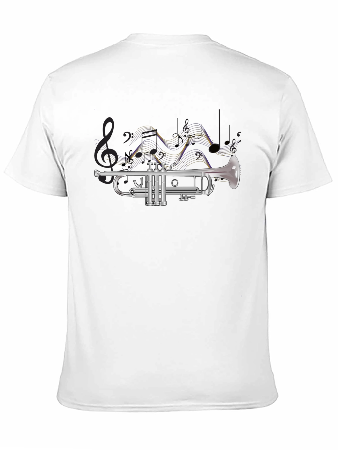 Trumpet and Music Notes Graphic Tee