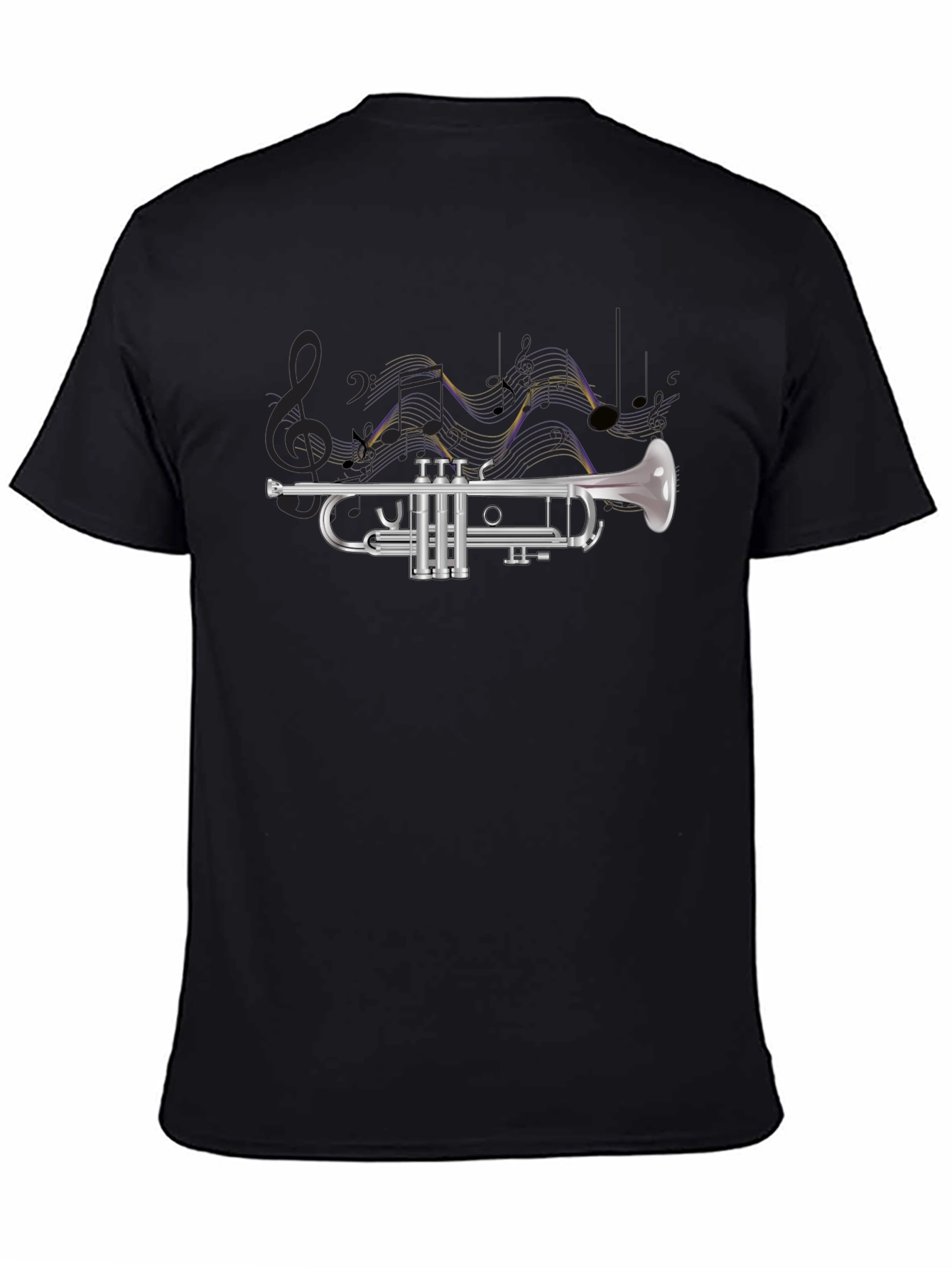 Trumpet and Music Notes Graphic Tee