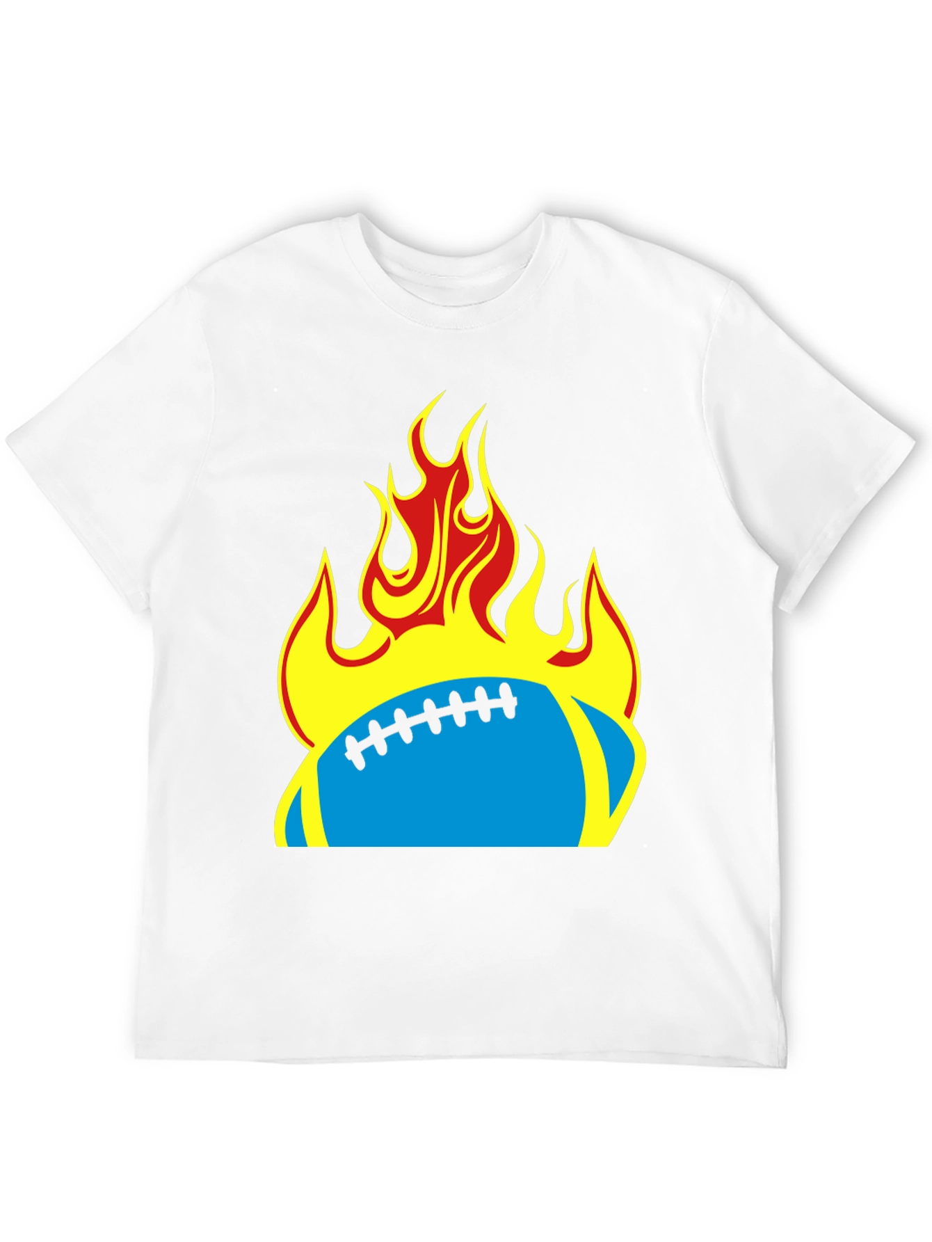 Flaming Football T-Shirt - Black Tee