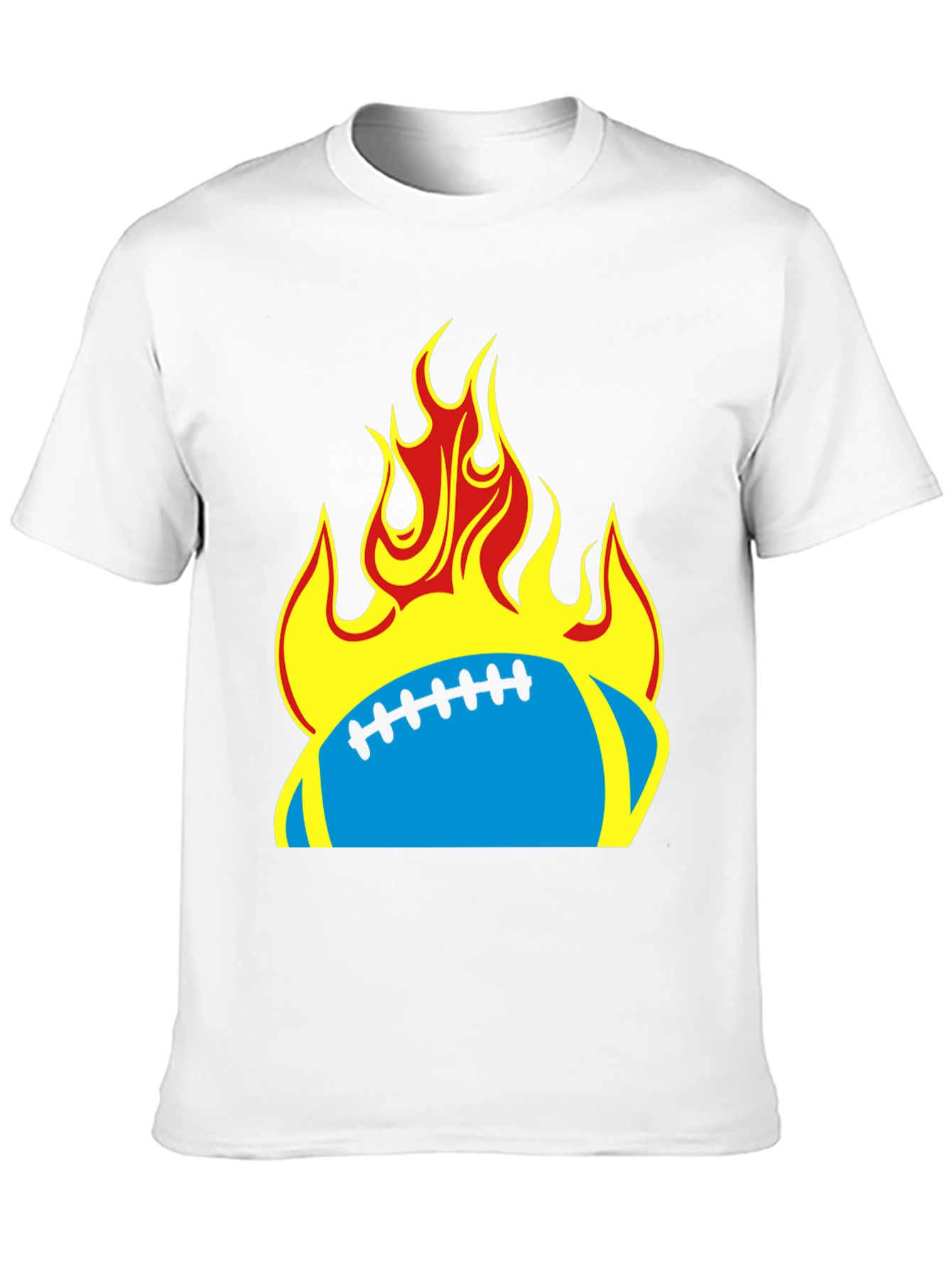 Flaming Football T-Shirt - Black Tee