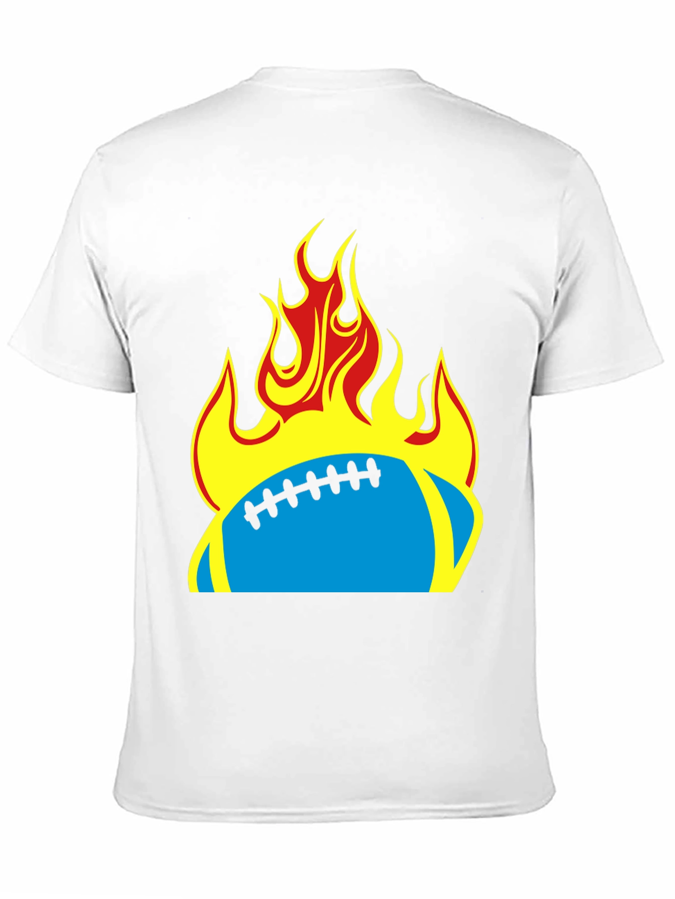 Flaming Football T-Shirt - Black Tee
