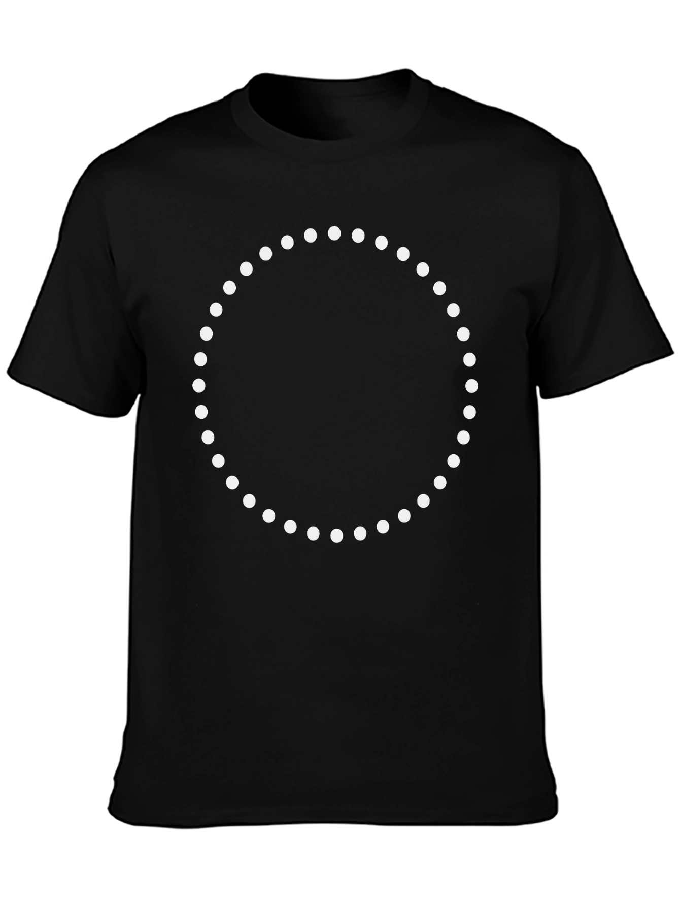 Modern Black T-Shirt with Dotted Circle Design