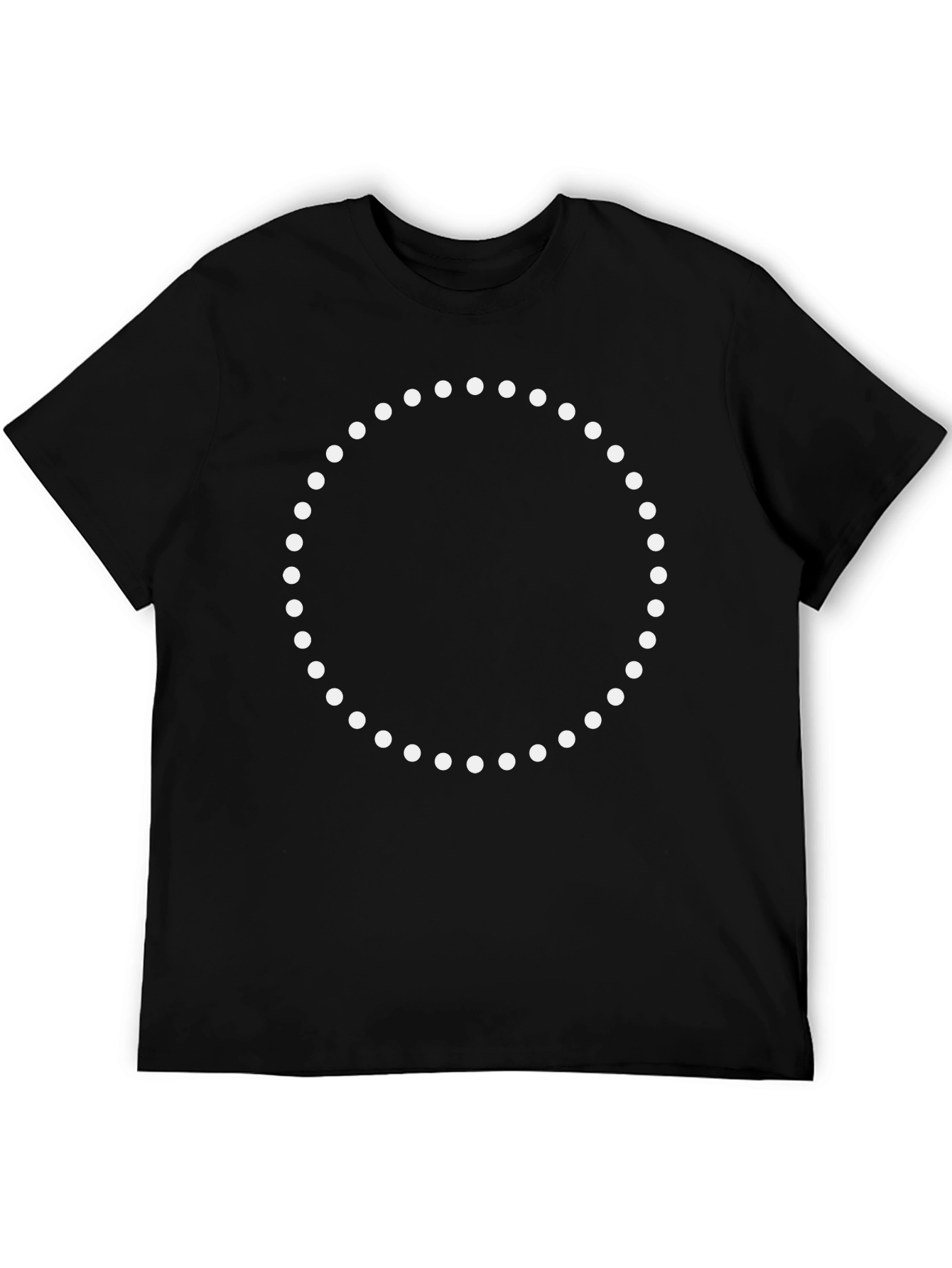 Modern Black T-Shirt with Dotted Circle Design