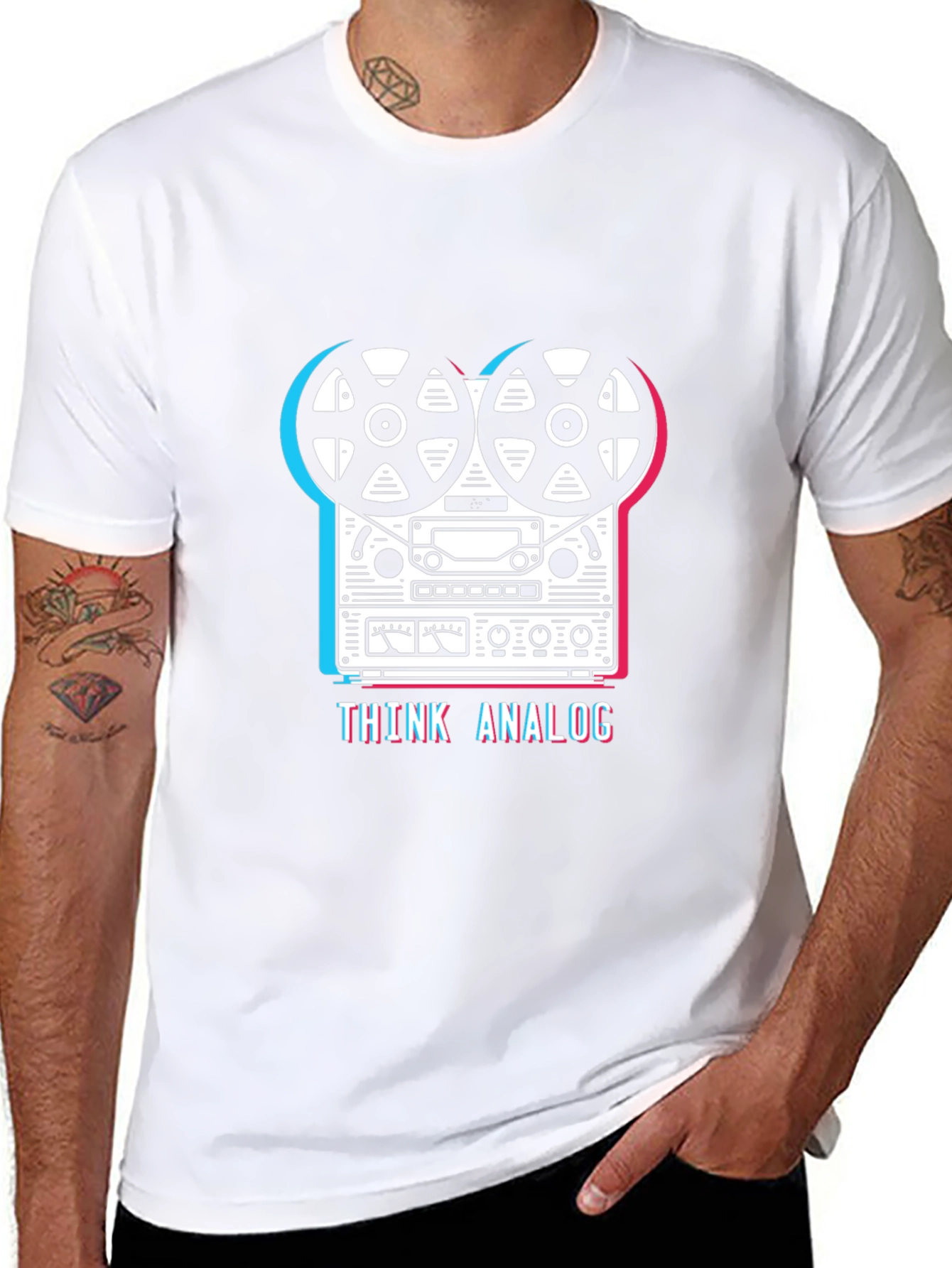 Think Analog Reel-to-Reel T-Shirt - Black