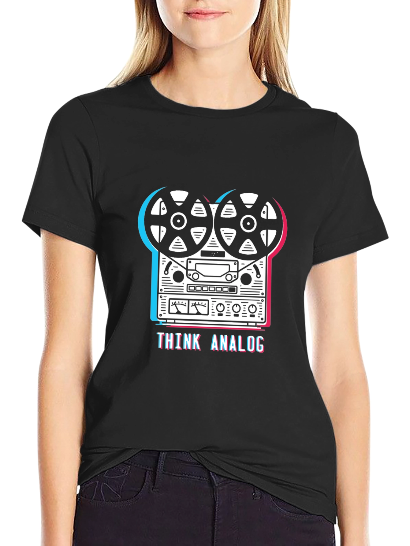 Think Analog Reel-to-Reel T-Shirt - Black